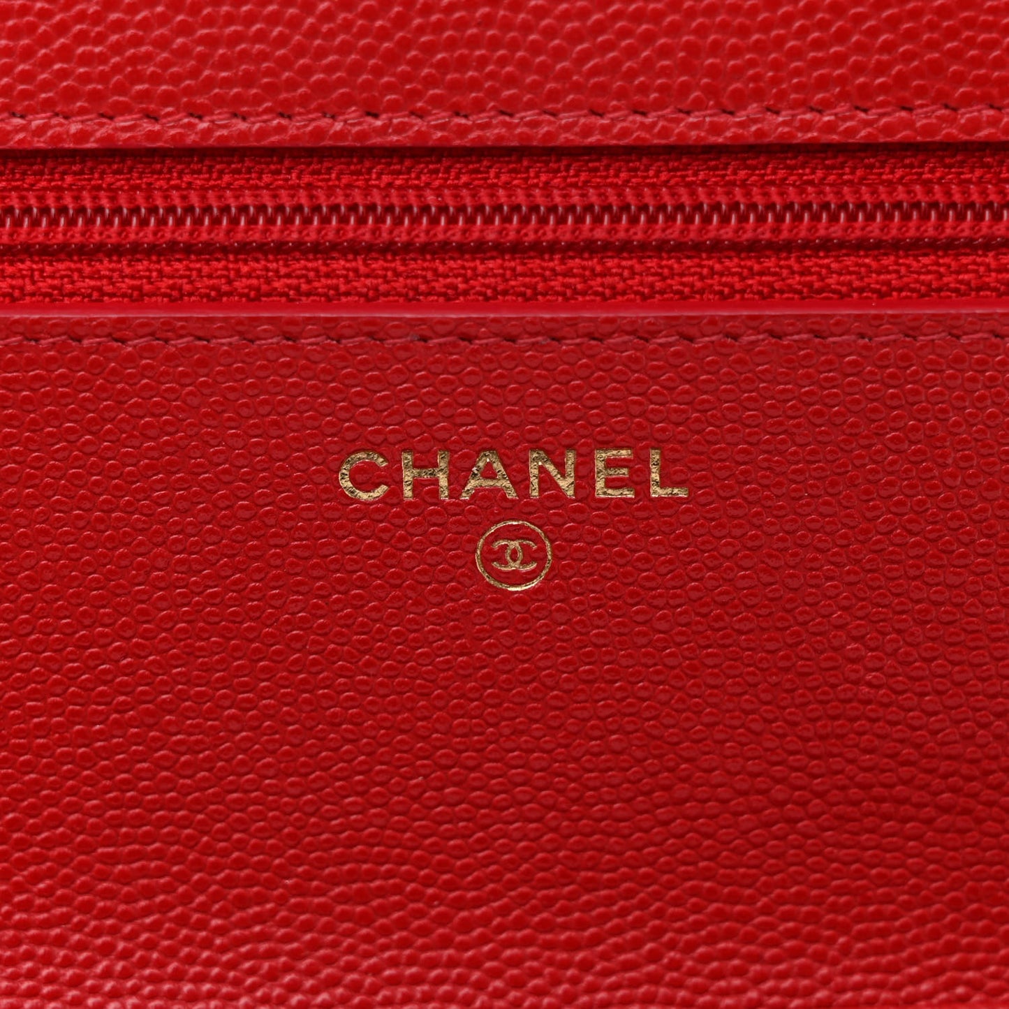 Caviar Quilted Wallet on Chain WOC Dark Red