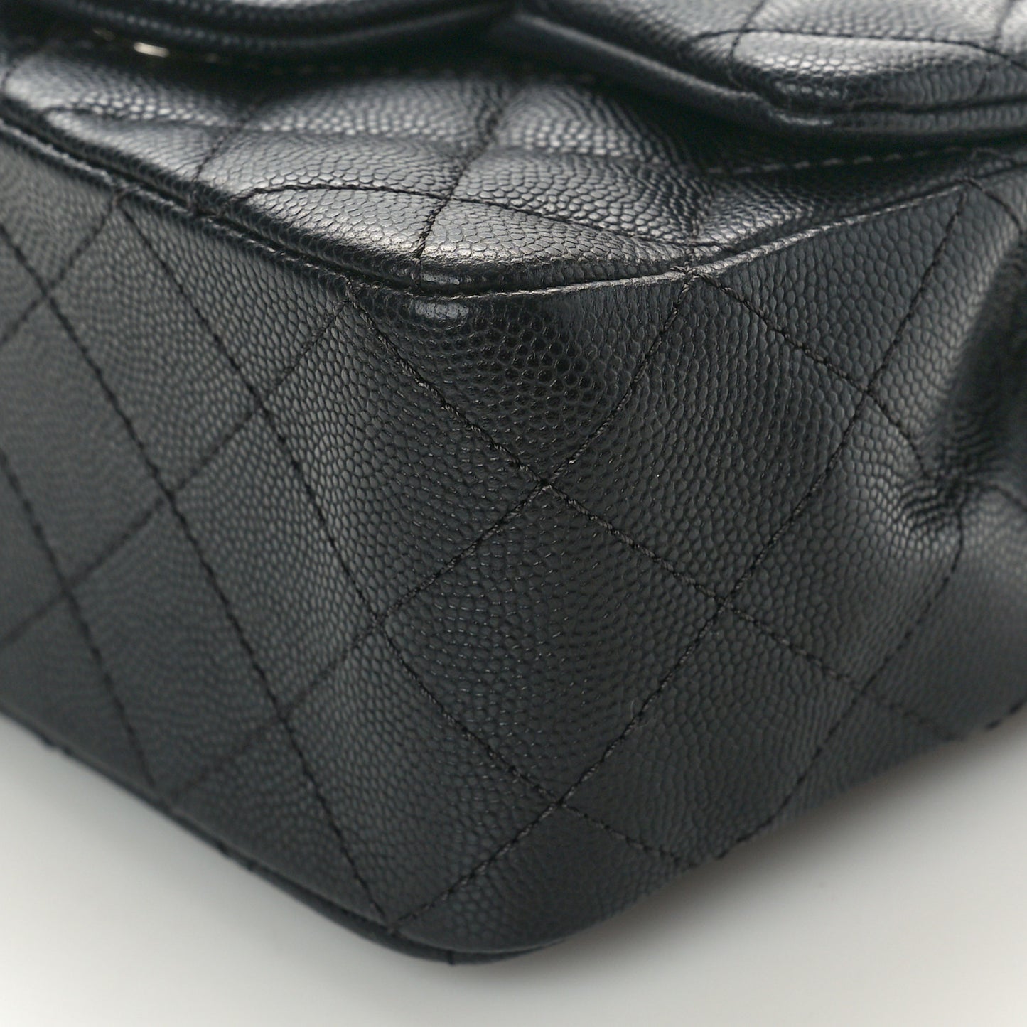 Caviar Quilted Mini Square Flap Black