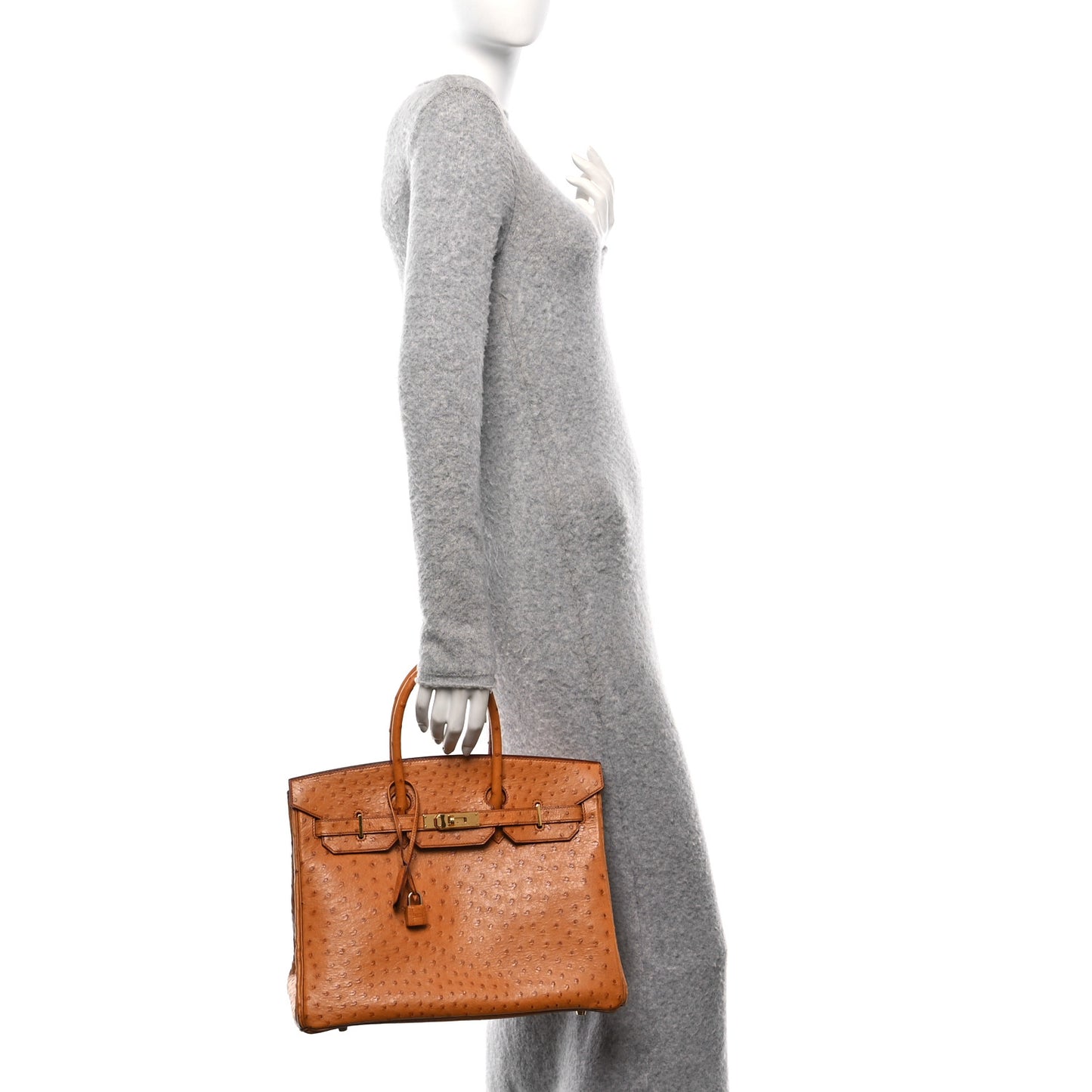 Ostrich Birkin 35 Cognac