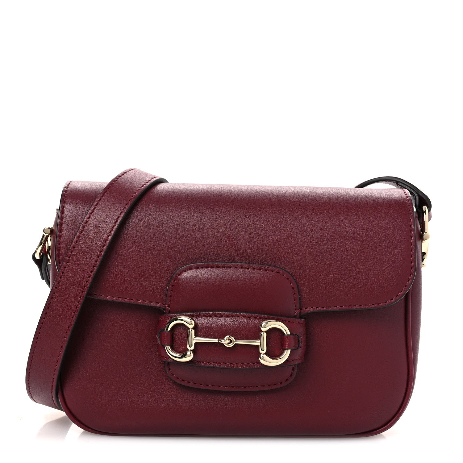 Gucci Arabella Calfskin Horsebit 1955 Shoulder Bag Rosso Ancora