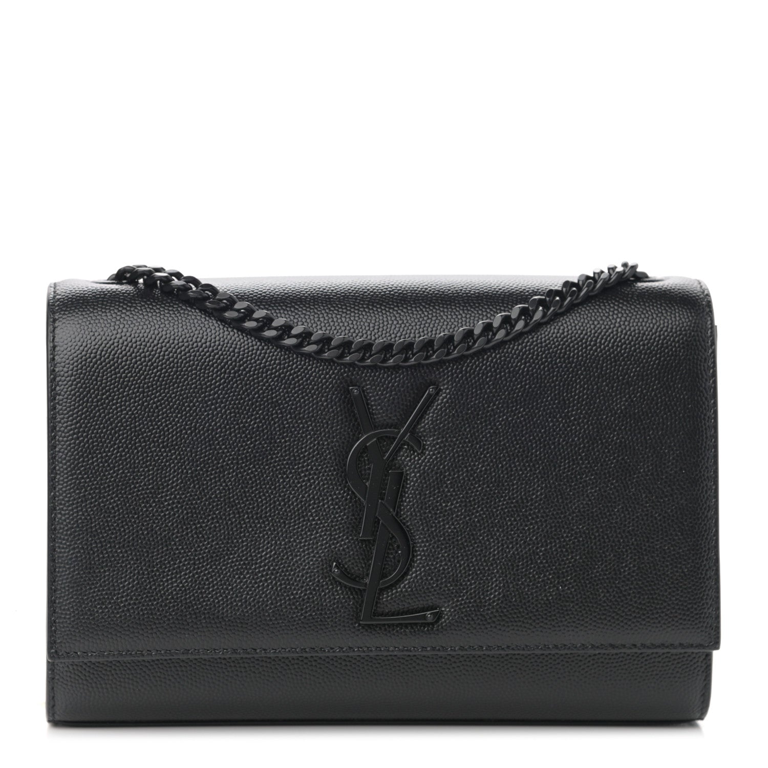 Saint Laurent Grain De Poudre Small Monogram Kate Satchel Black 1 of 12