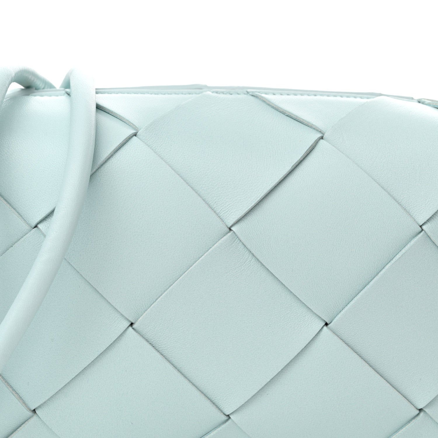 Bottega Veneta Lambskin Maxi Intrecciato Small Cassette Camera Bag Teal Washed 7 of 11