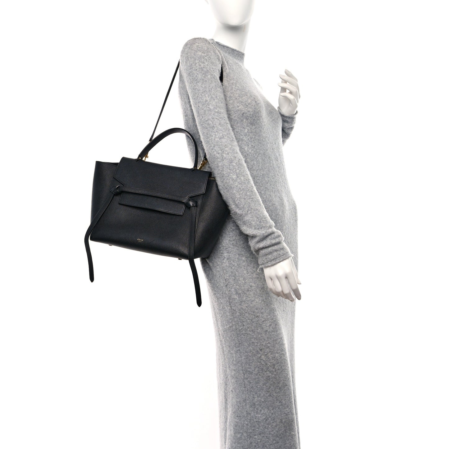 Grained Calfskin Mini Belt Bag Black