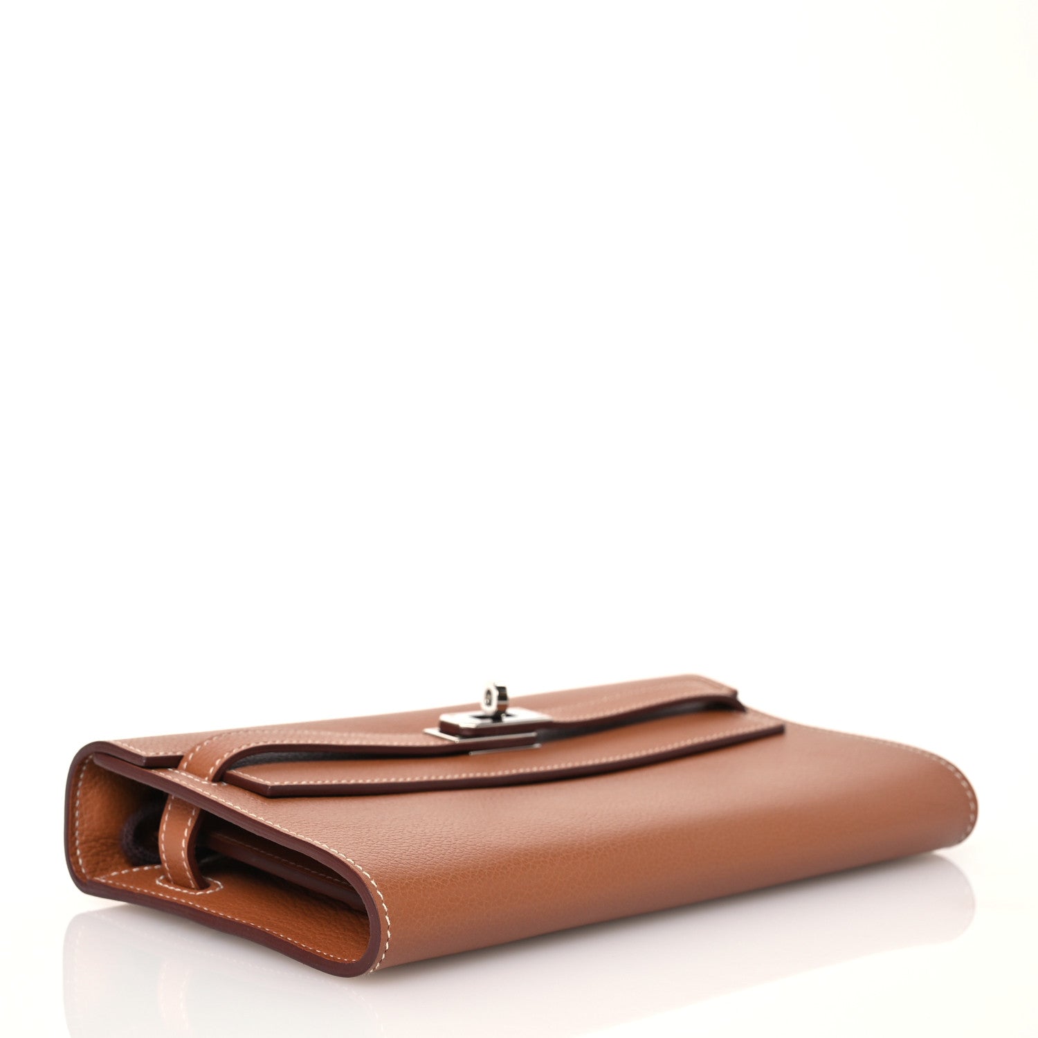 Hermes Evercolor Kelly Wallet To Go Gold 4 of 13