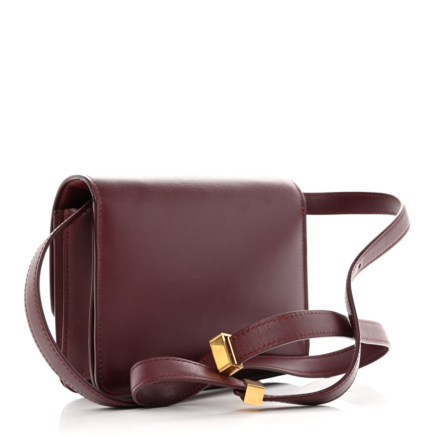 Box Calfskin Small Classic Box Flap Bag Burgundy