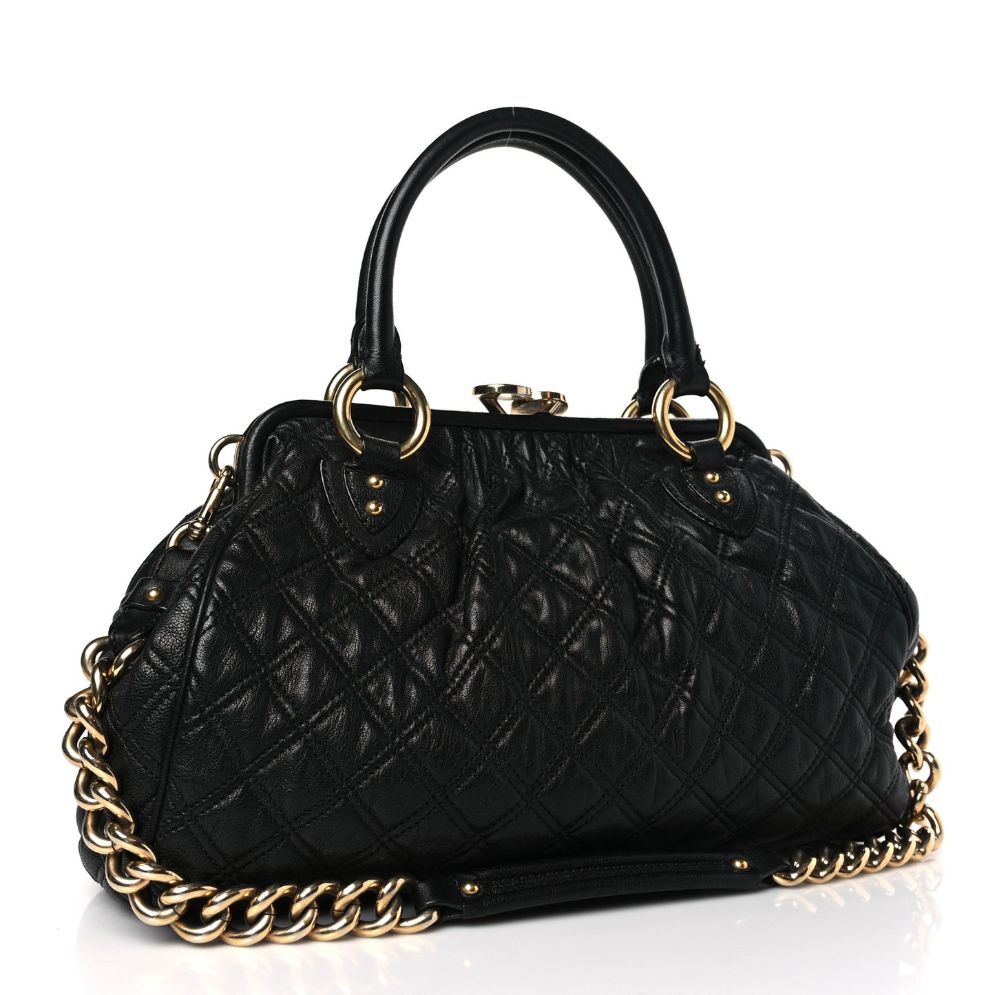 Calfskin Quilted Stam Black