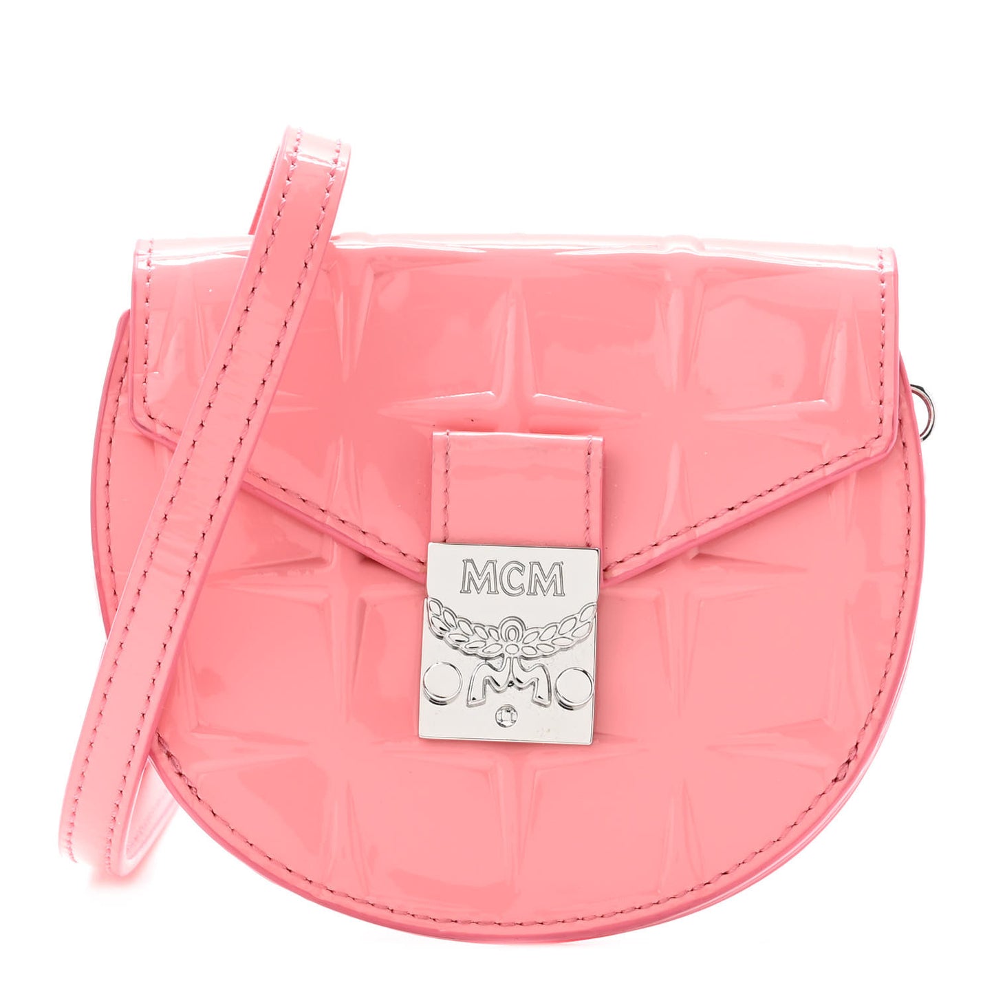 Diamond Patent Patricia Round Crossbody Bag Salmon Rose