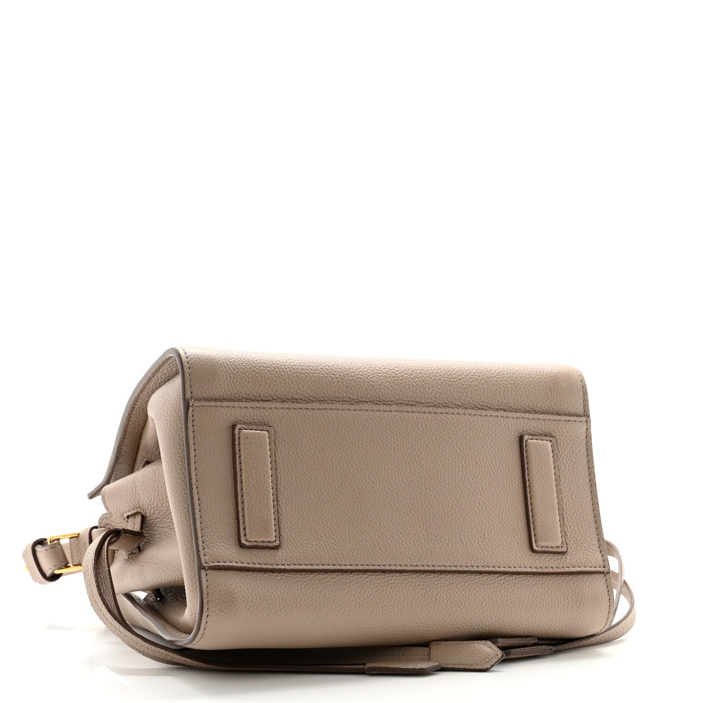 Grained Calfskin Small Padlock Top Handle Beige
