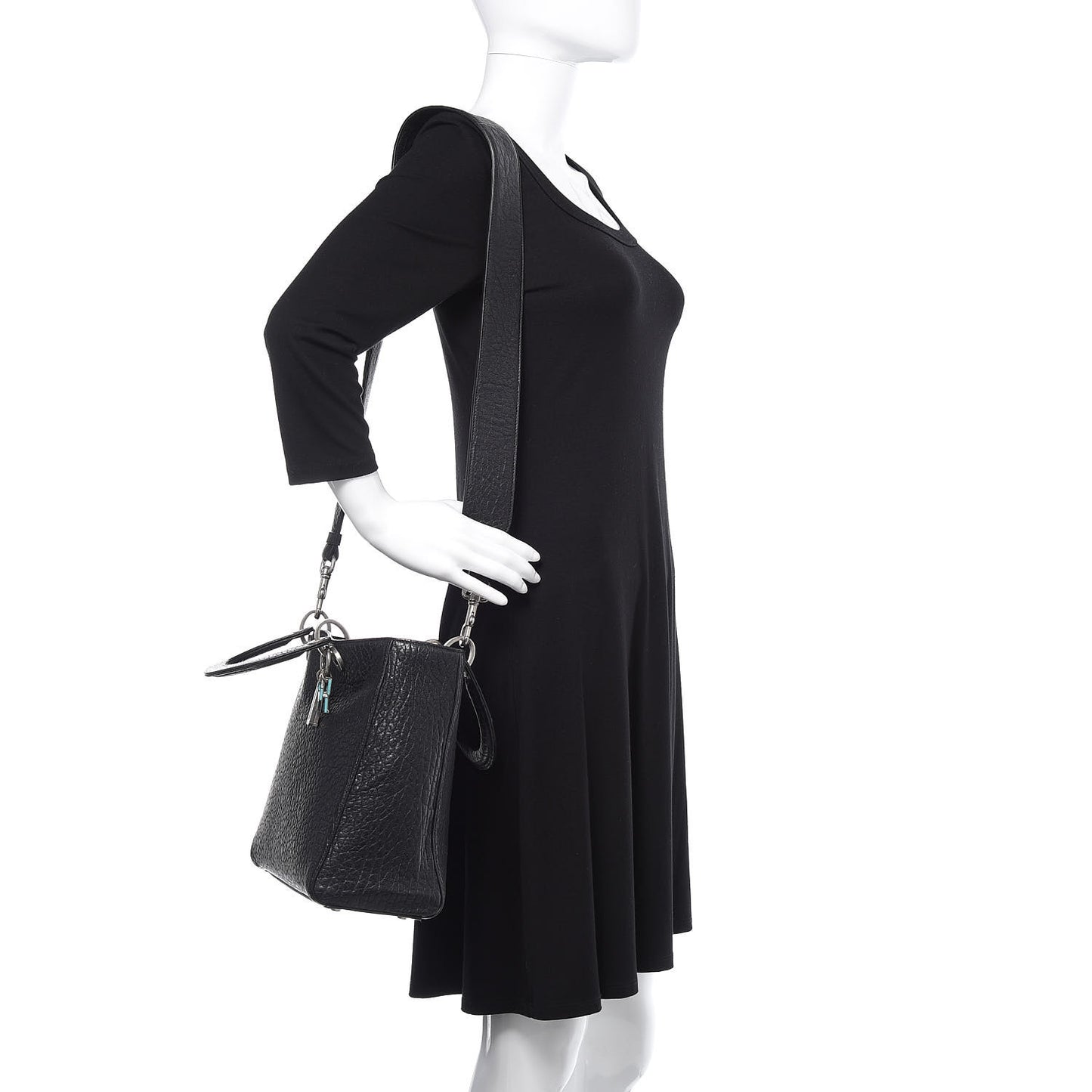 Canyon Grained Lambskin Large Lady Dior Black