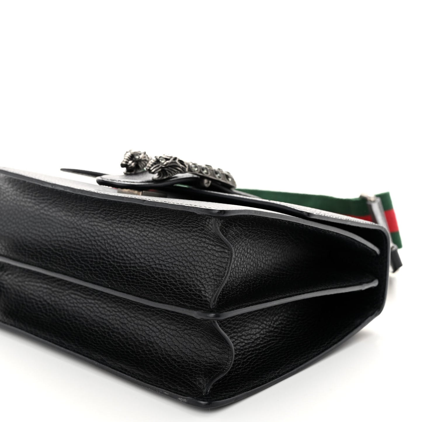 Dollar Calfskin Crystal Web Medium Dionysus Bamboo Top Handle Bag Black Black Diamond