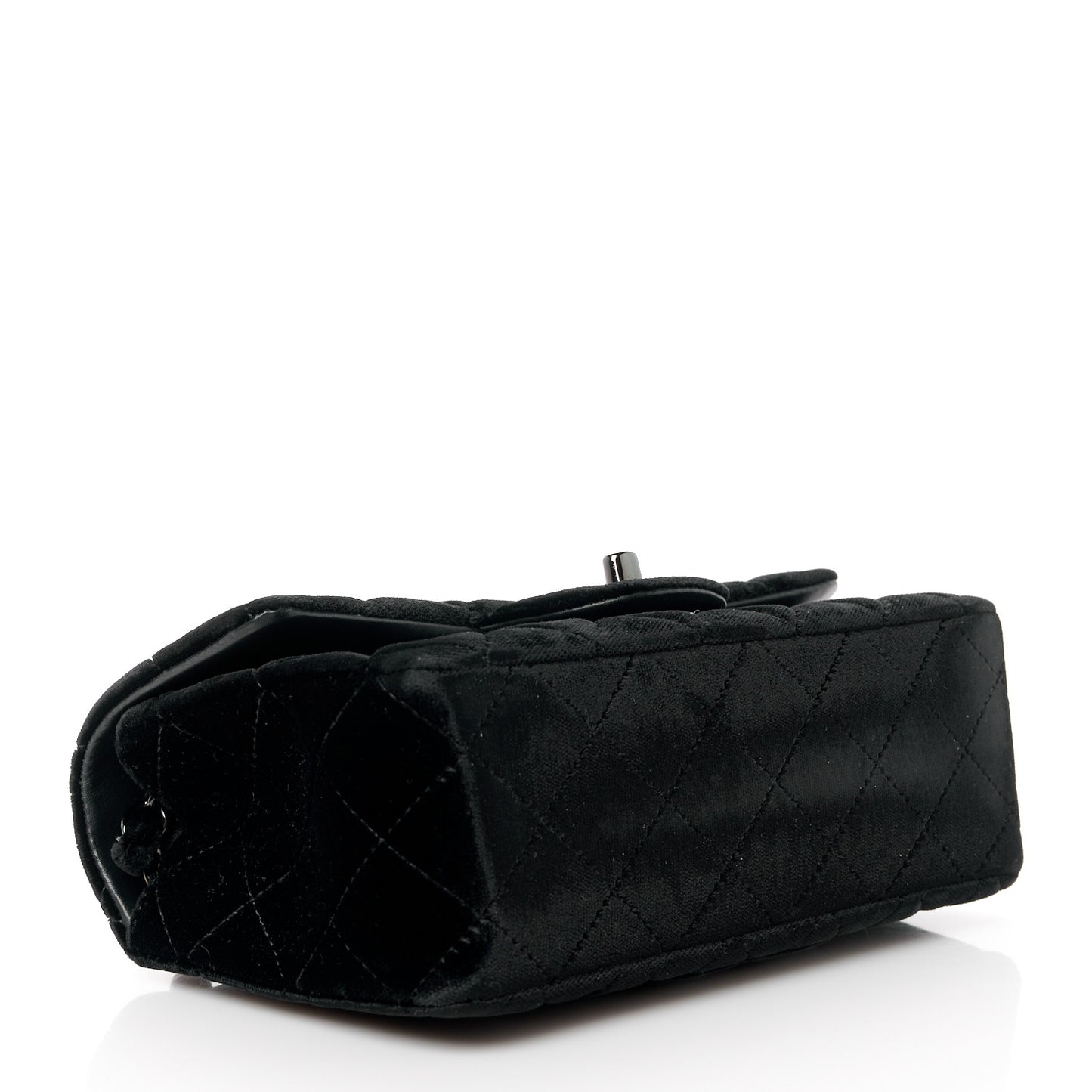 Velvet Quilted Mini Rectangular Flap So Black