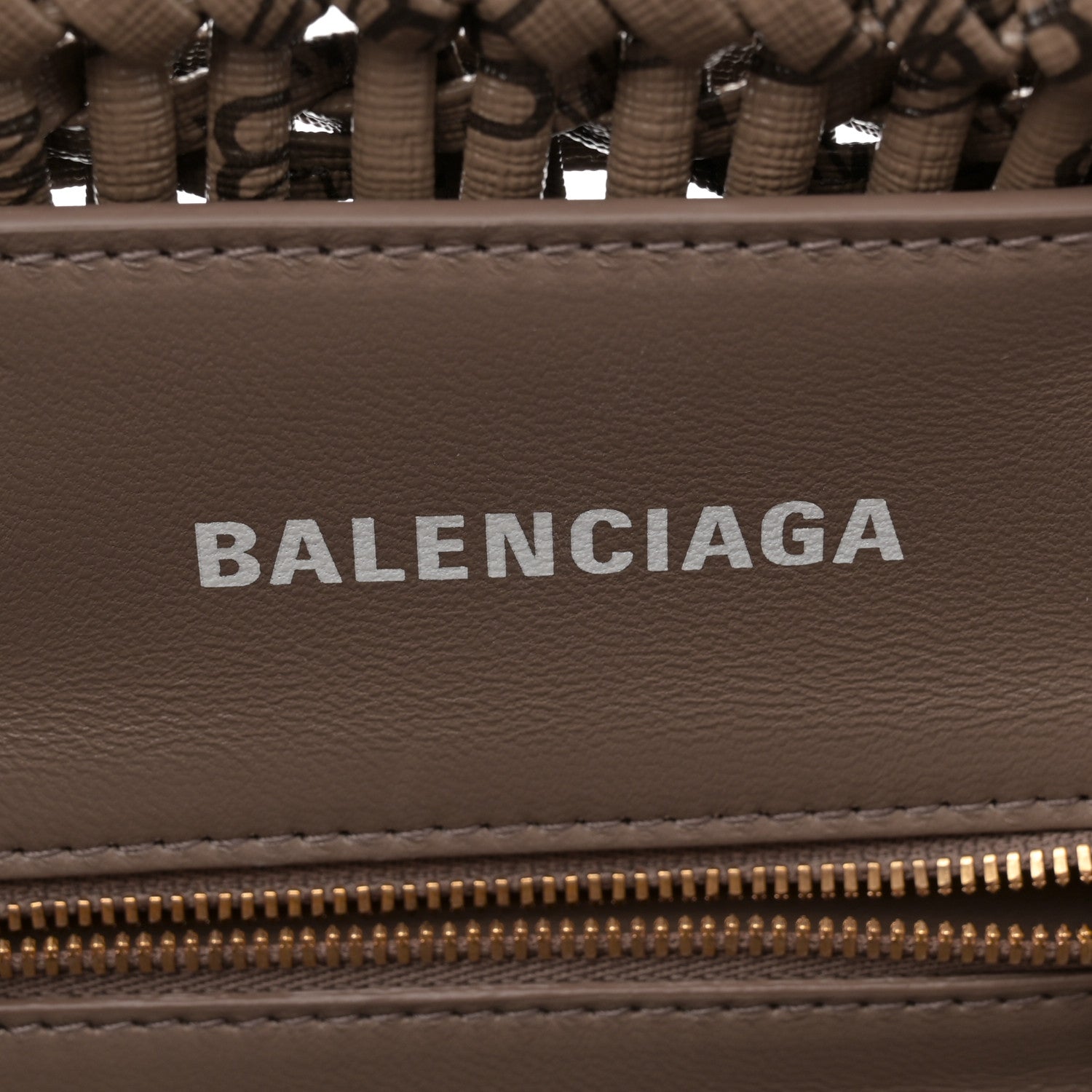 Balenciaga Varnished Faux Calfskin BB Monogram Braided XS Bistro Basket Beige 6 of 10