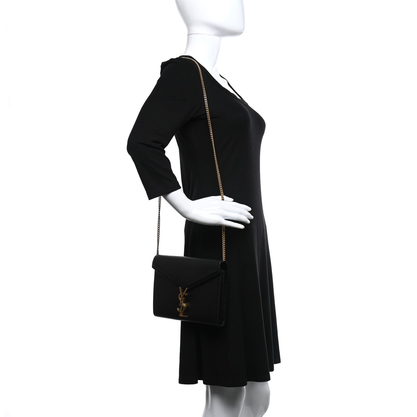 Grain De Poudre Monogram Cassandra Chain Wallet Black
