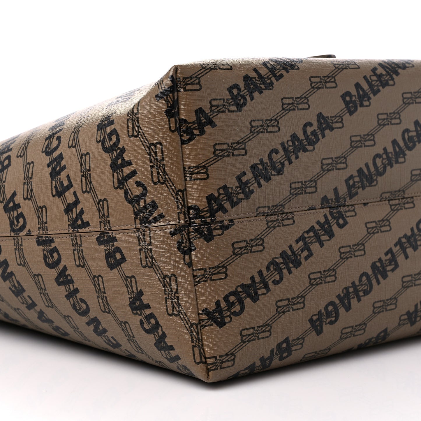 Coated Canvas BB Monogram Allover Logo Signature Tote Beige Brown Black