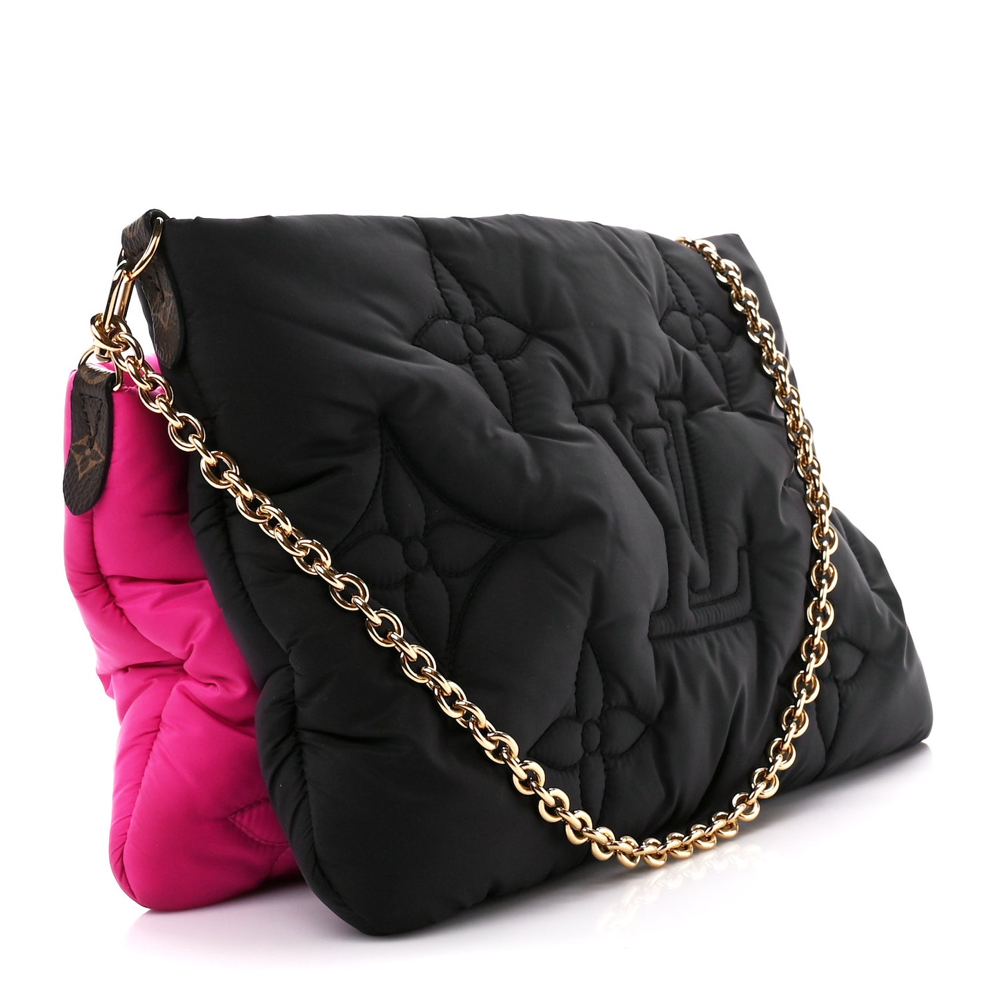 Econyl Monogram Pillow Maxi Multi Pochette Accessories Black Fuchsia