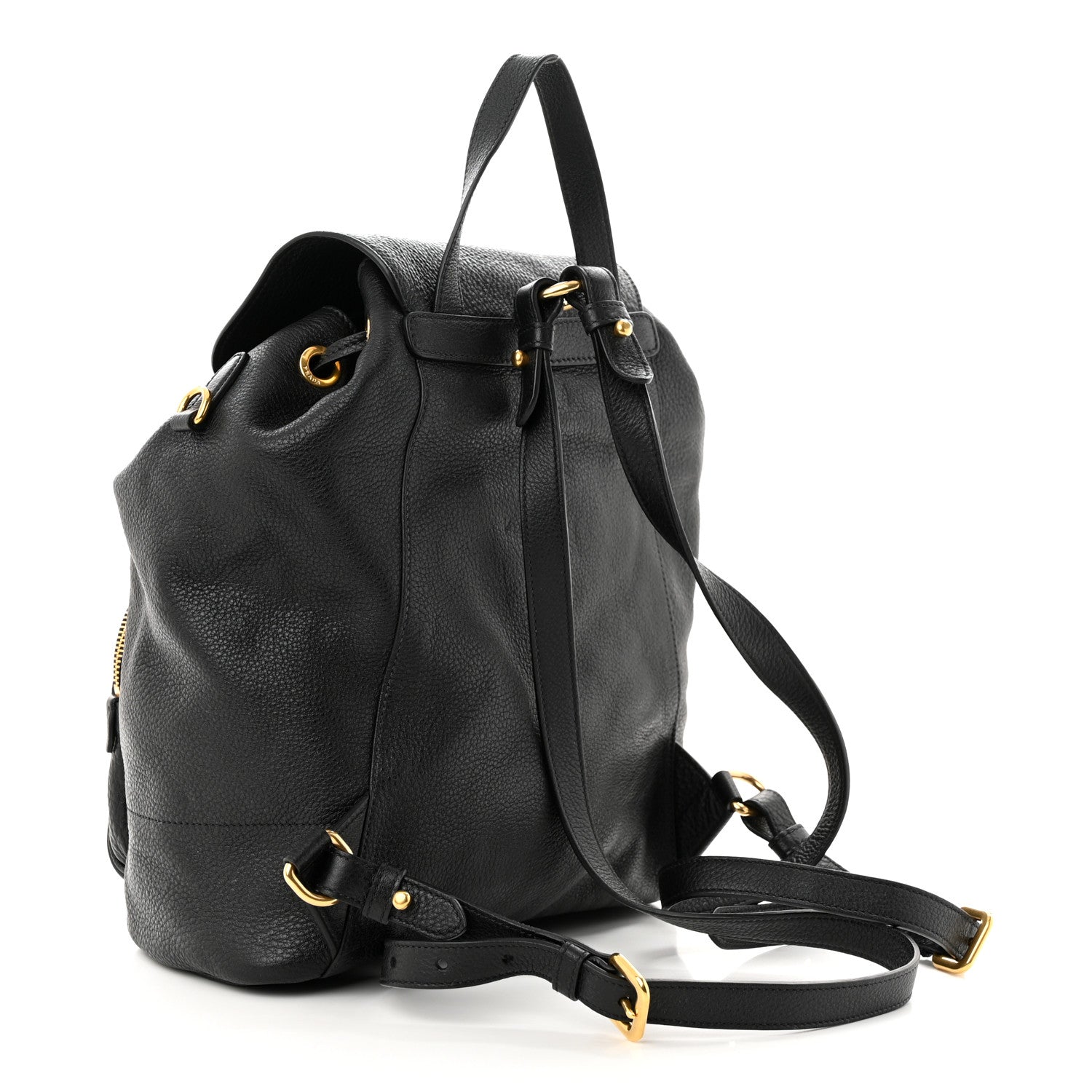 Prada Vitello Daino Backpack Black 3 of 10