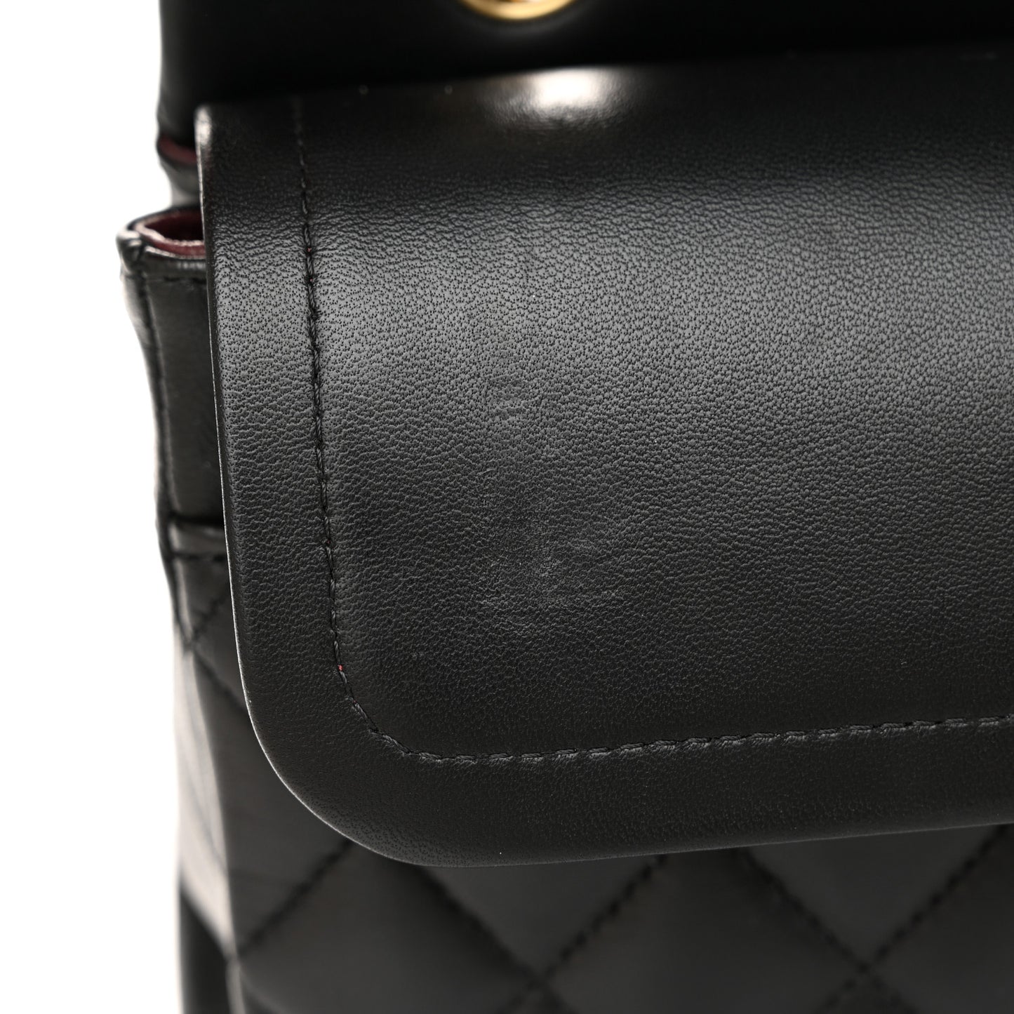 Lambskin Quilted Medium Double Flap Black