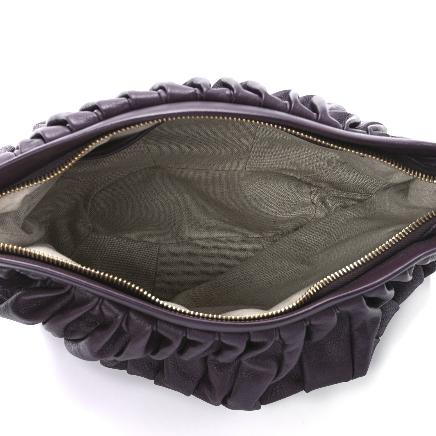 Mansur Gavriel Calfskin Pleated Balloon Bag Eggplant 5 of 11