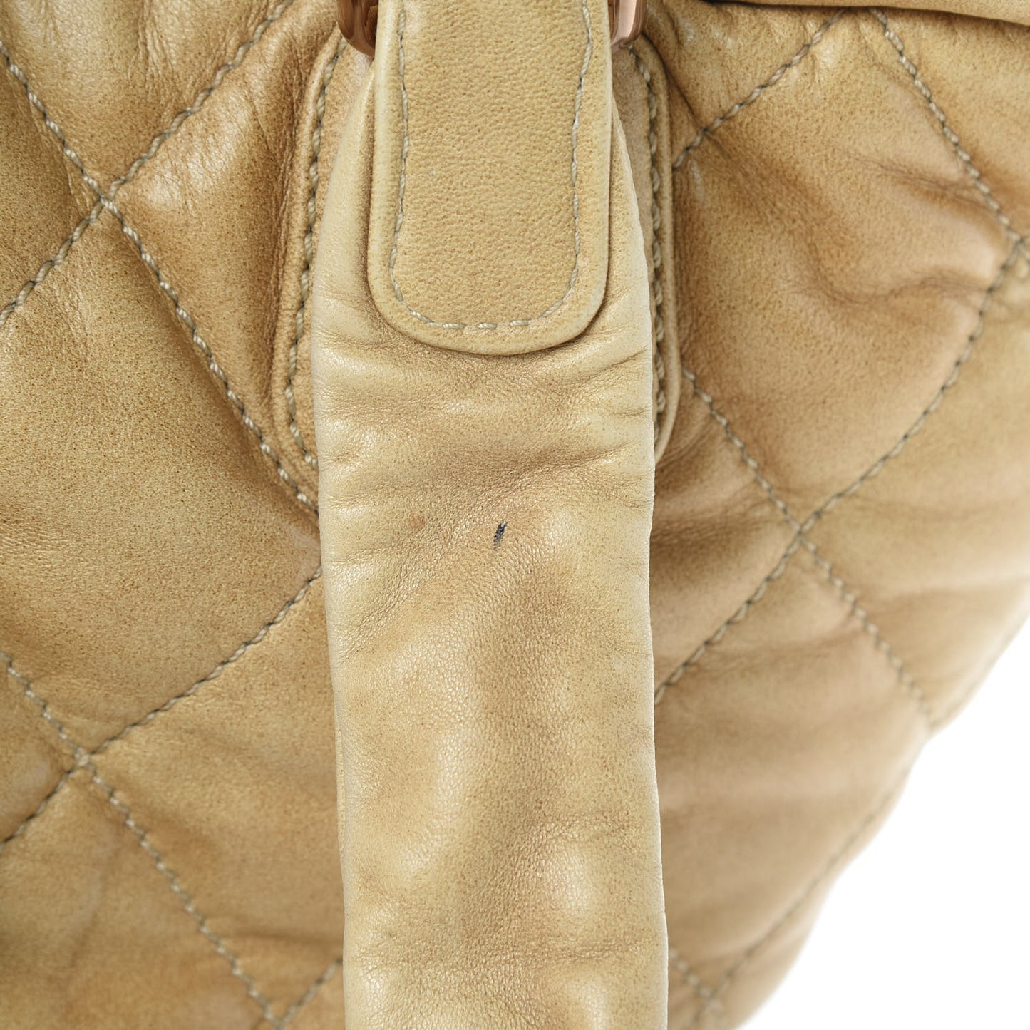 Lambskin Quilted Cloudy Bundle East West Tote Light Beige