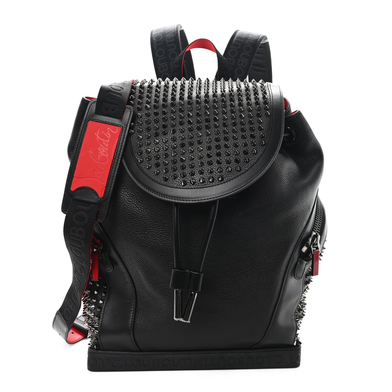 Christian Louboutin リュック Christian Louboutin Calfskin Spiked Explorafunk Backpack Black