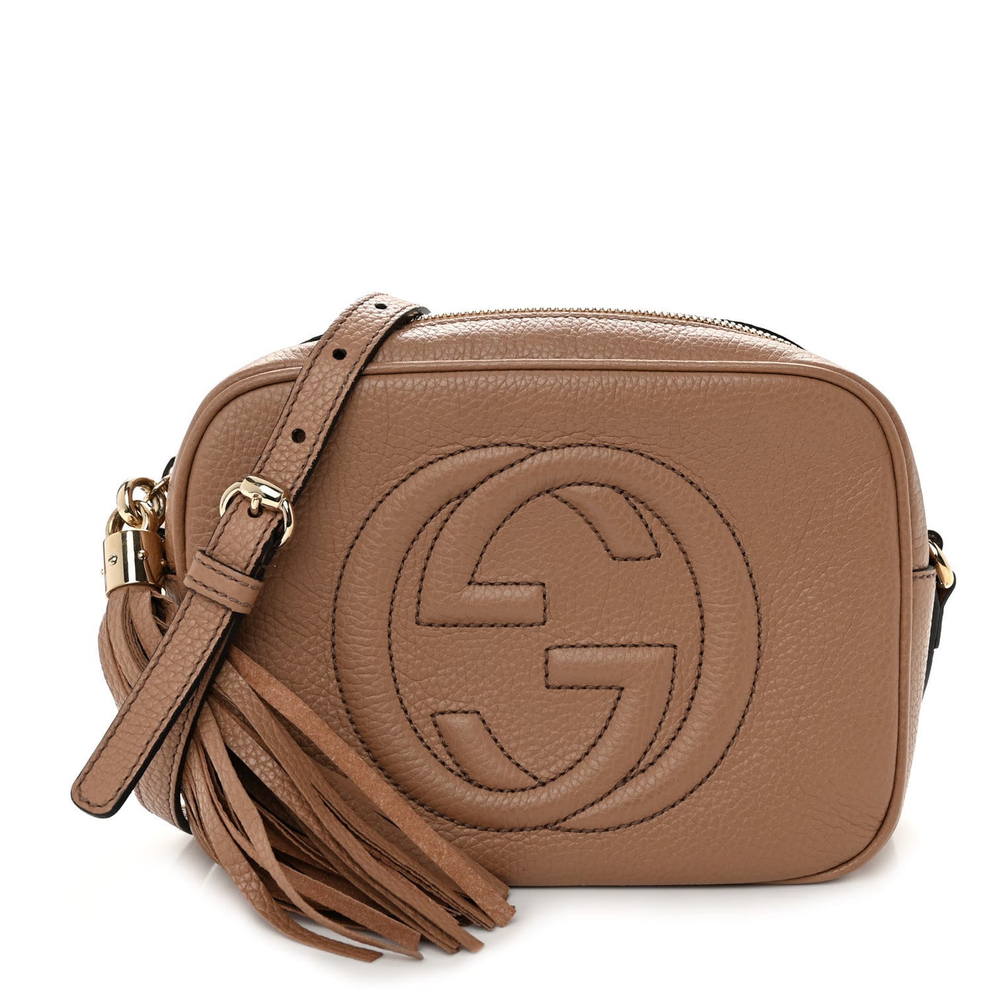 Pebbled Calfskin Small Soho Disco Bag Camelia