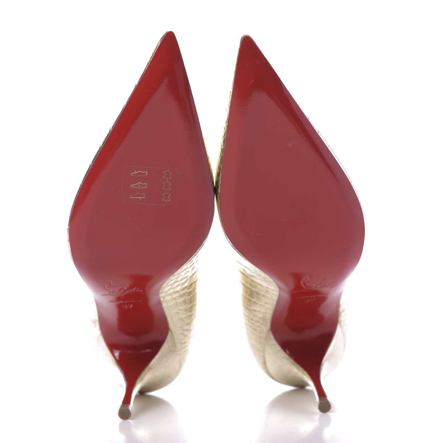 Christian Louboutin Metallo Cocco Clare 80 Pumps 37 Platine 6 of 9