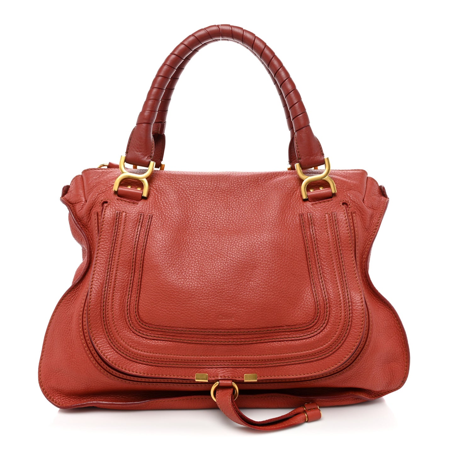 Calfskin Large Marcie Satchel Maple Leaf
