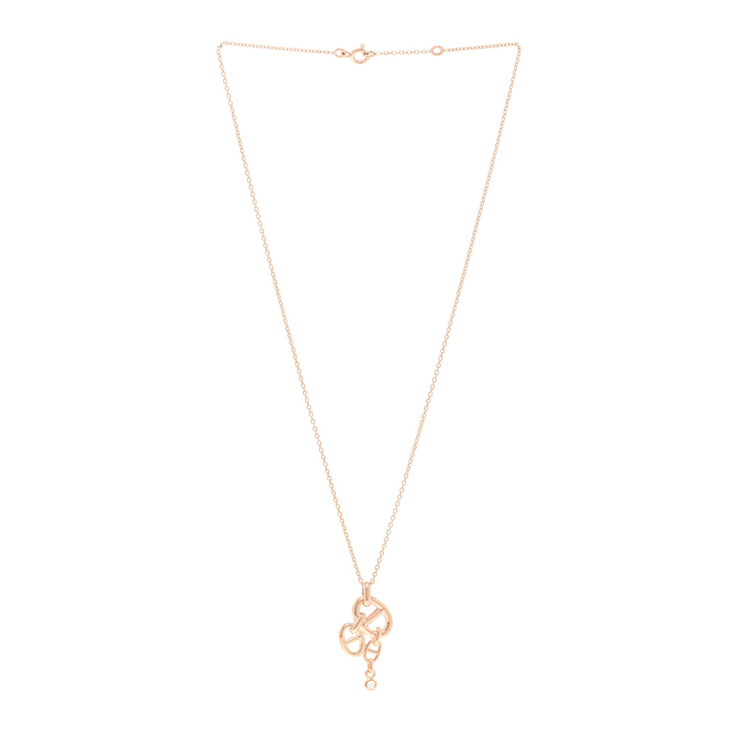 18K Rose Gold Diamond Chaine D Ancre Enchainee Necklace MM