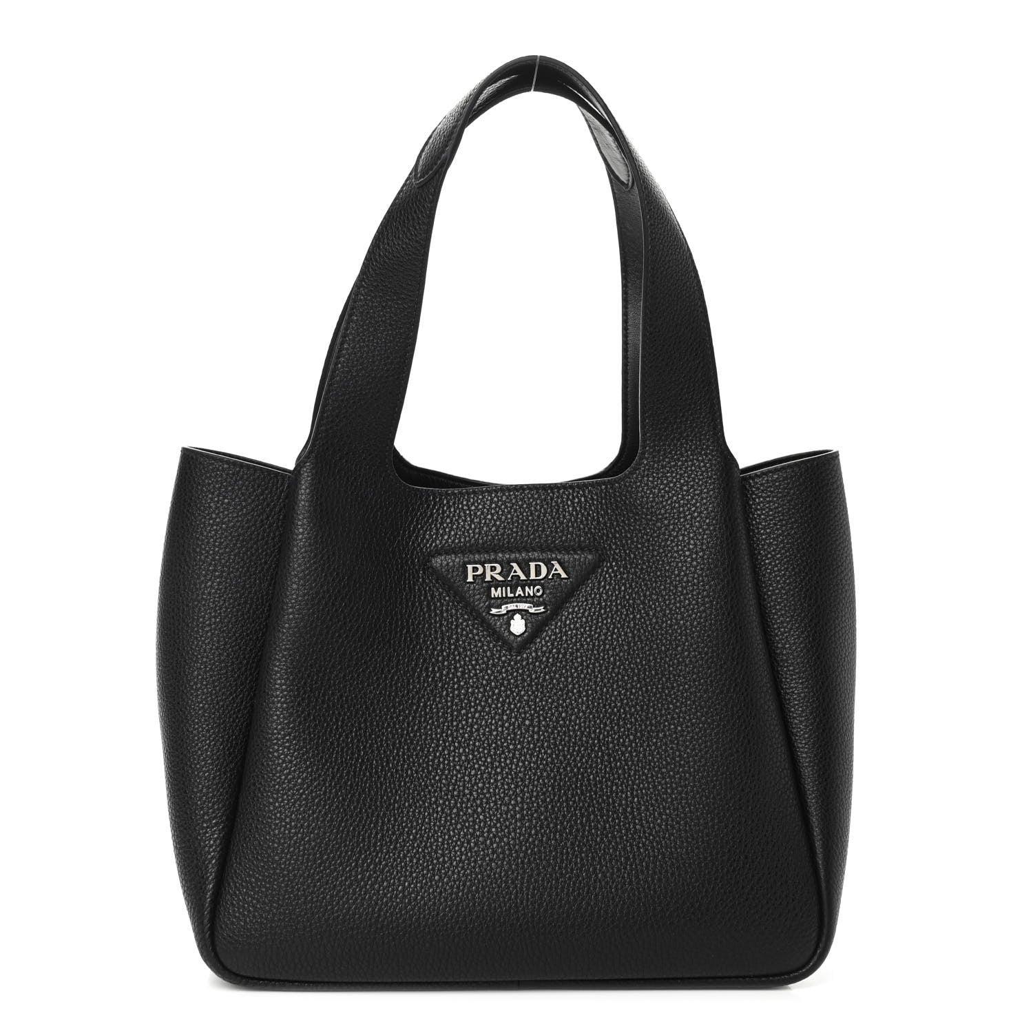 prada ノベルティ バッグ Prada Vitello Daino Soft Medium Dynamique Tote Black 872653