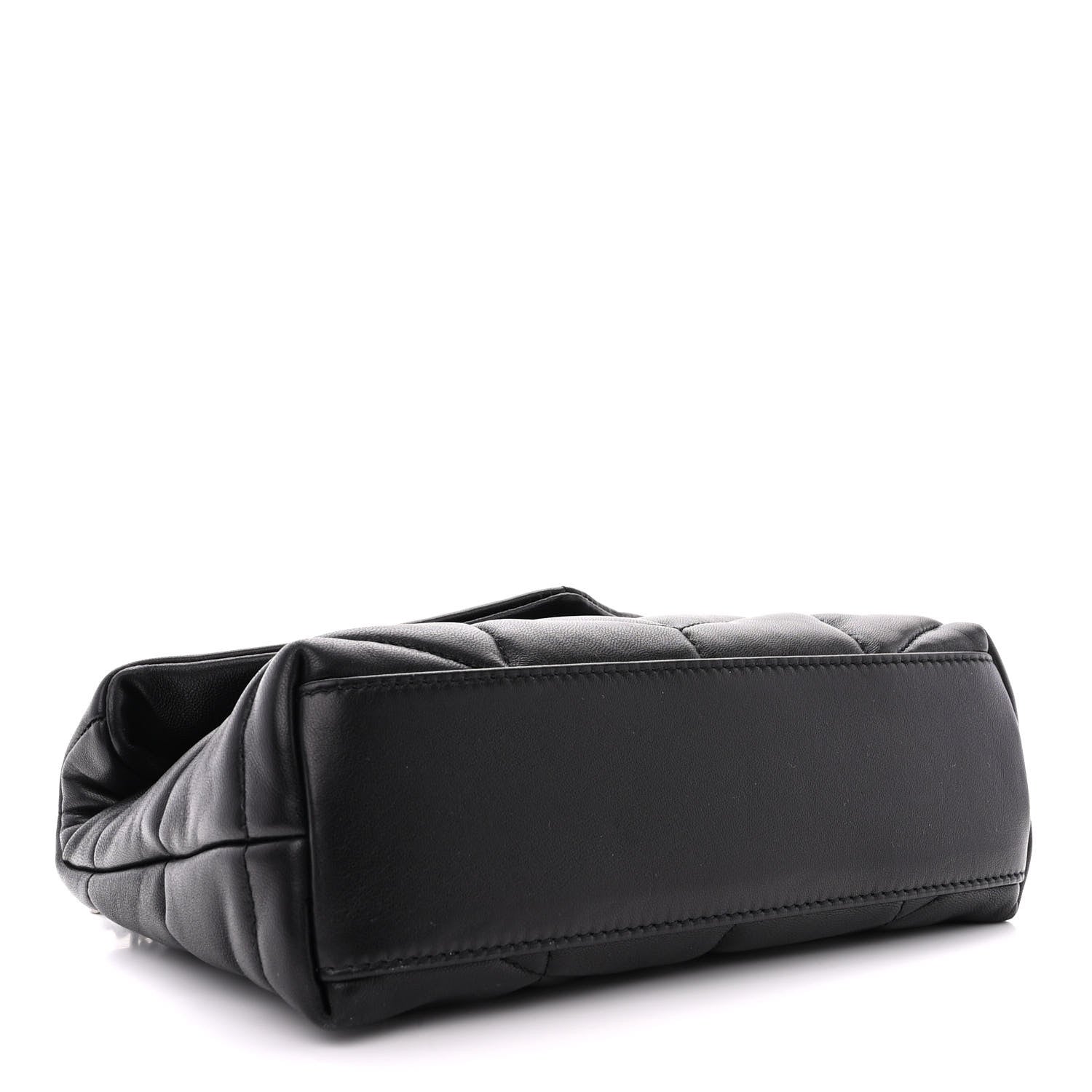 Saint Laurent Lambskin Quilted Toy Loulou Puffer Monogram Chain Satchel Black 4 of 10