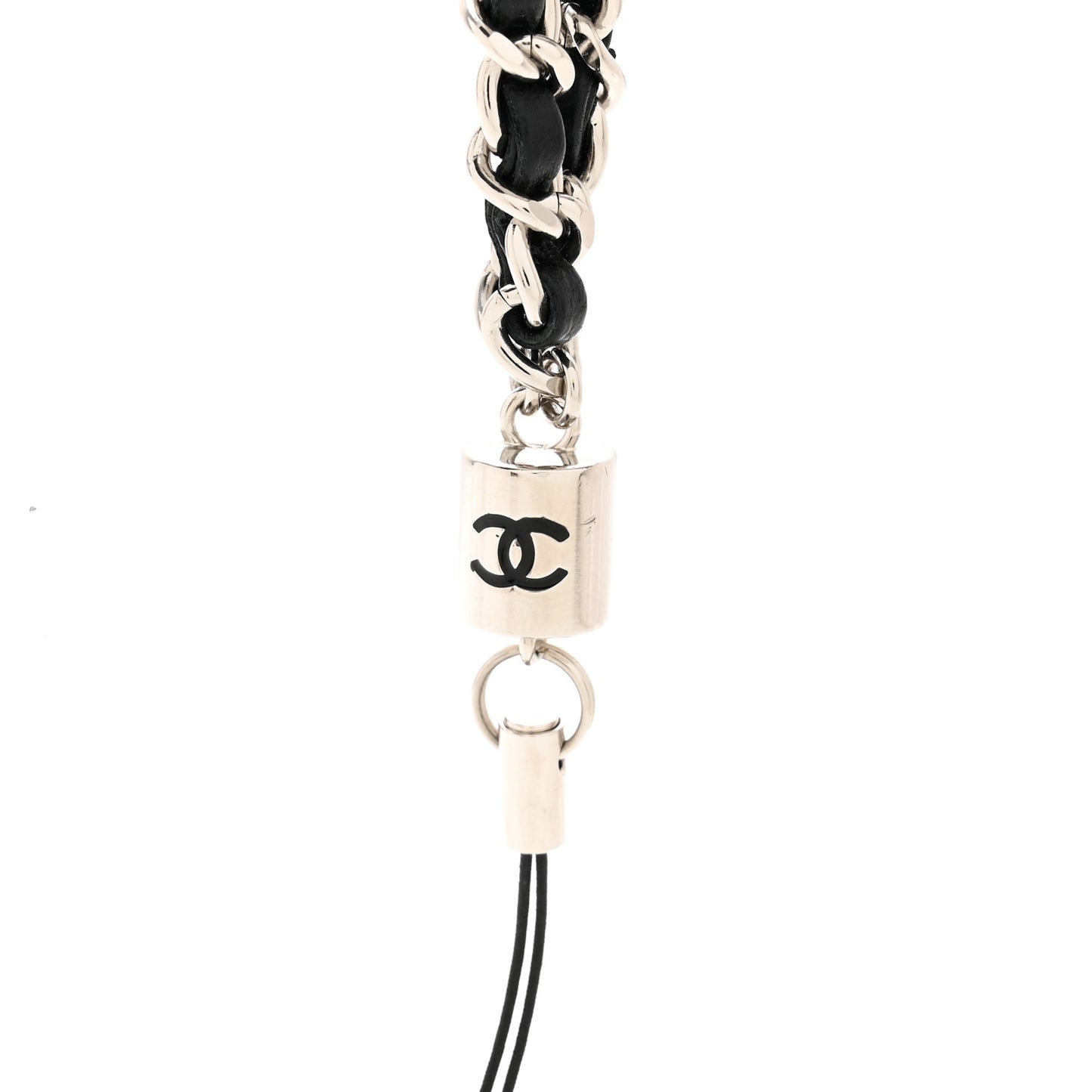 Metal Lambskin Phone Wristlet Black