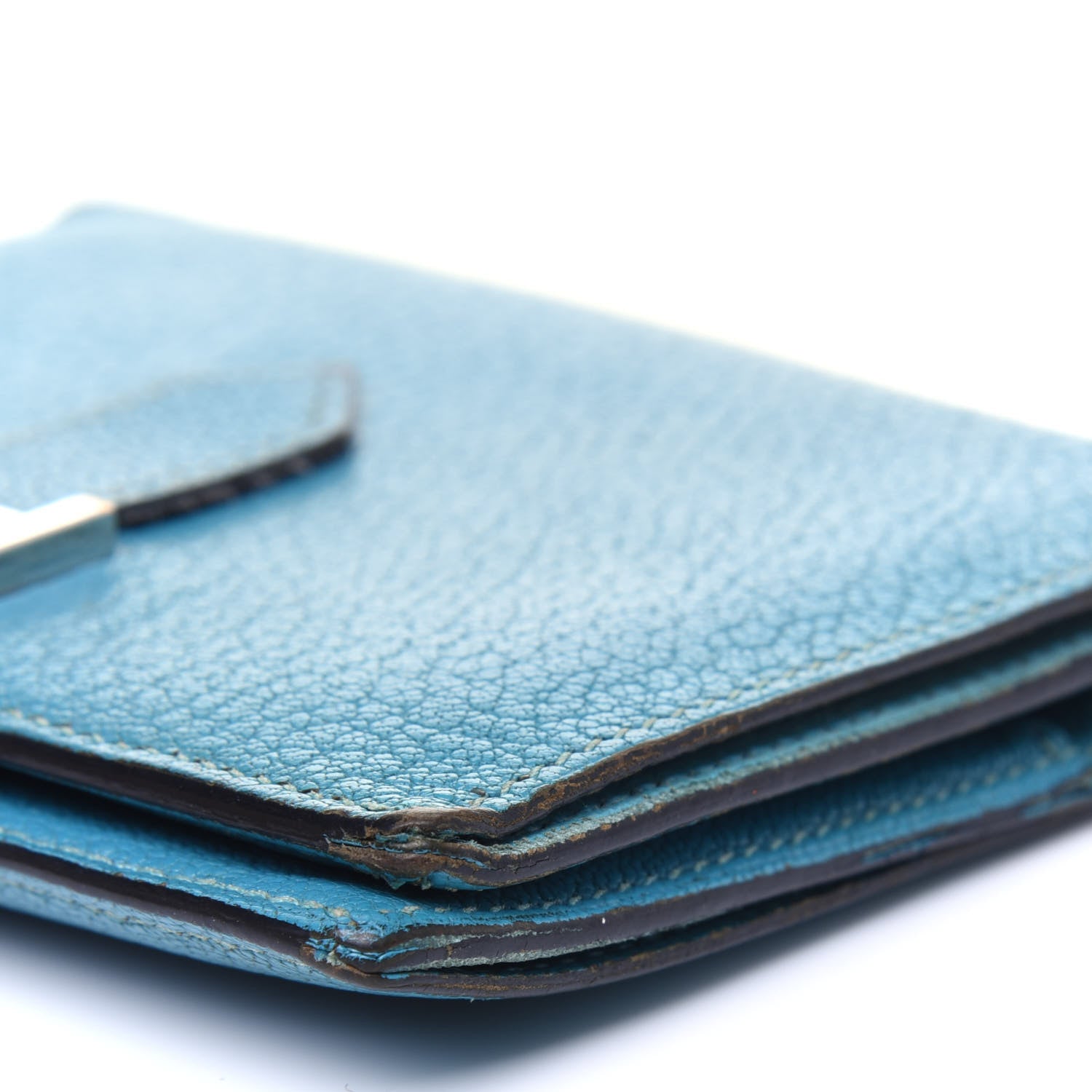 Hermes Chevre Mysore Compact Bearn Wallet Blue Jean 21 of 29