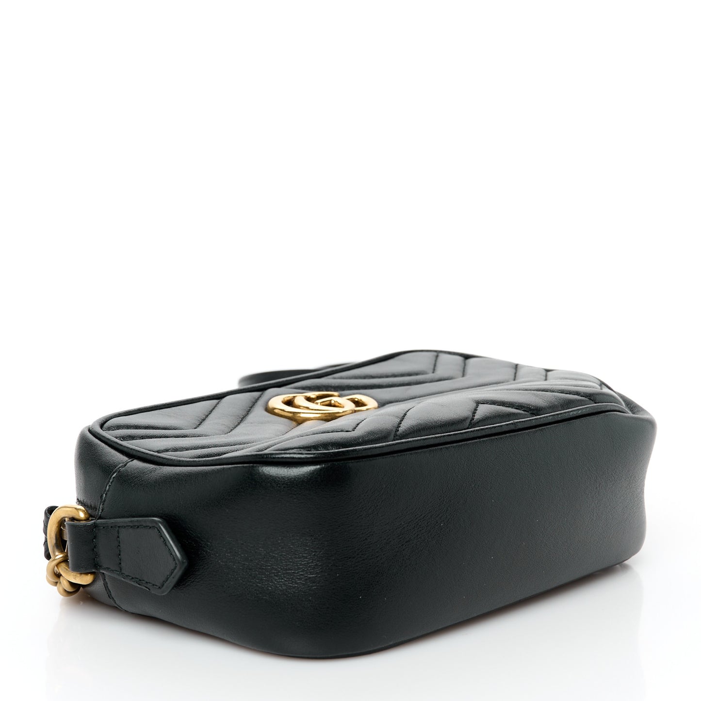 Calfskin Matelasse Mini GG Marmont Chain Shoulder Bag Black