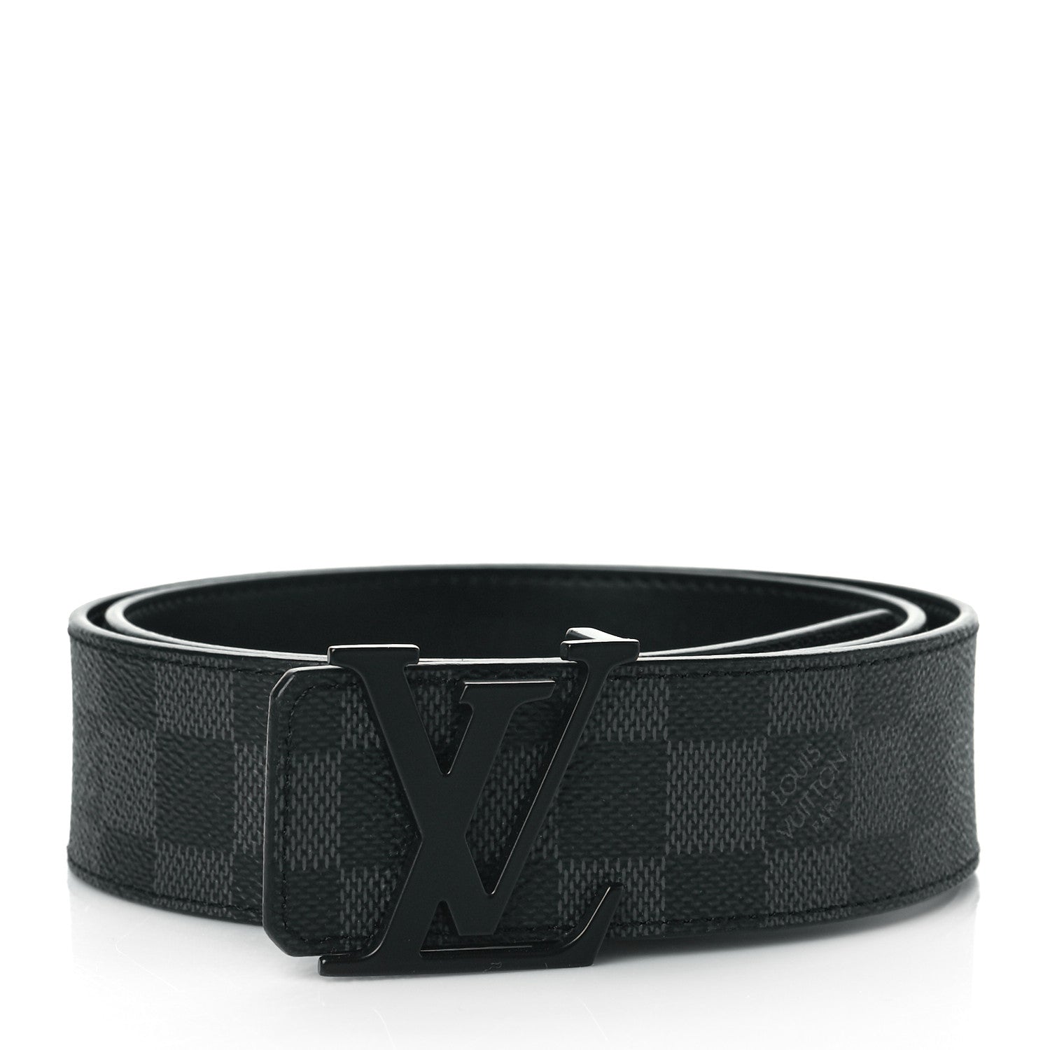 Louis Vuitton Damier Graphite 40mm LV Initiales Belt 85 34 1 of 8
