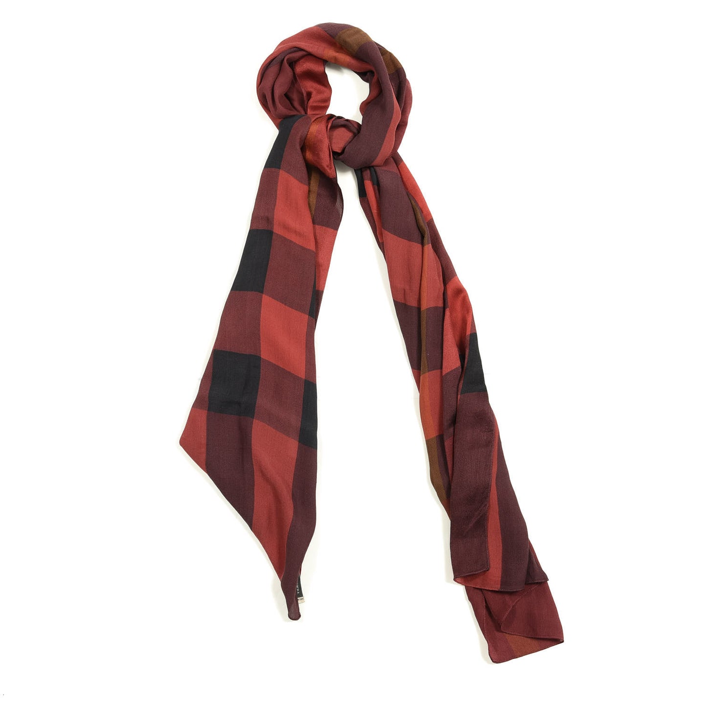 Silk Mega Check Mulberry Scarf Red