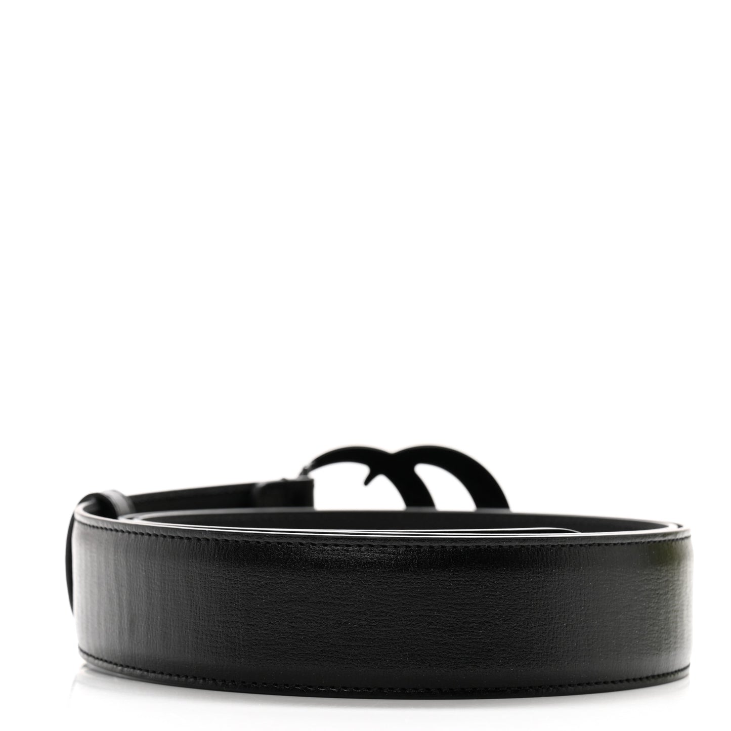 Azalea Calfskin Enamel Monochrome Double G 40mm Belt 110 44 Black