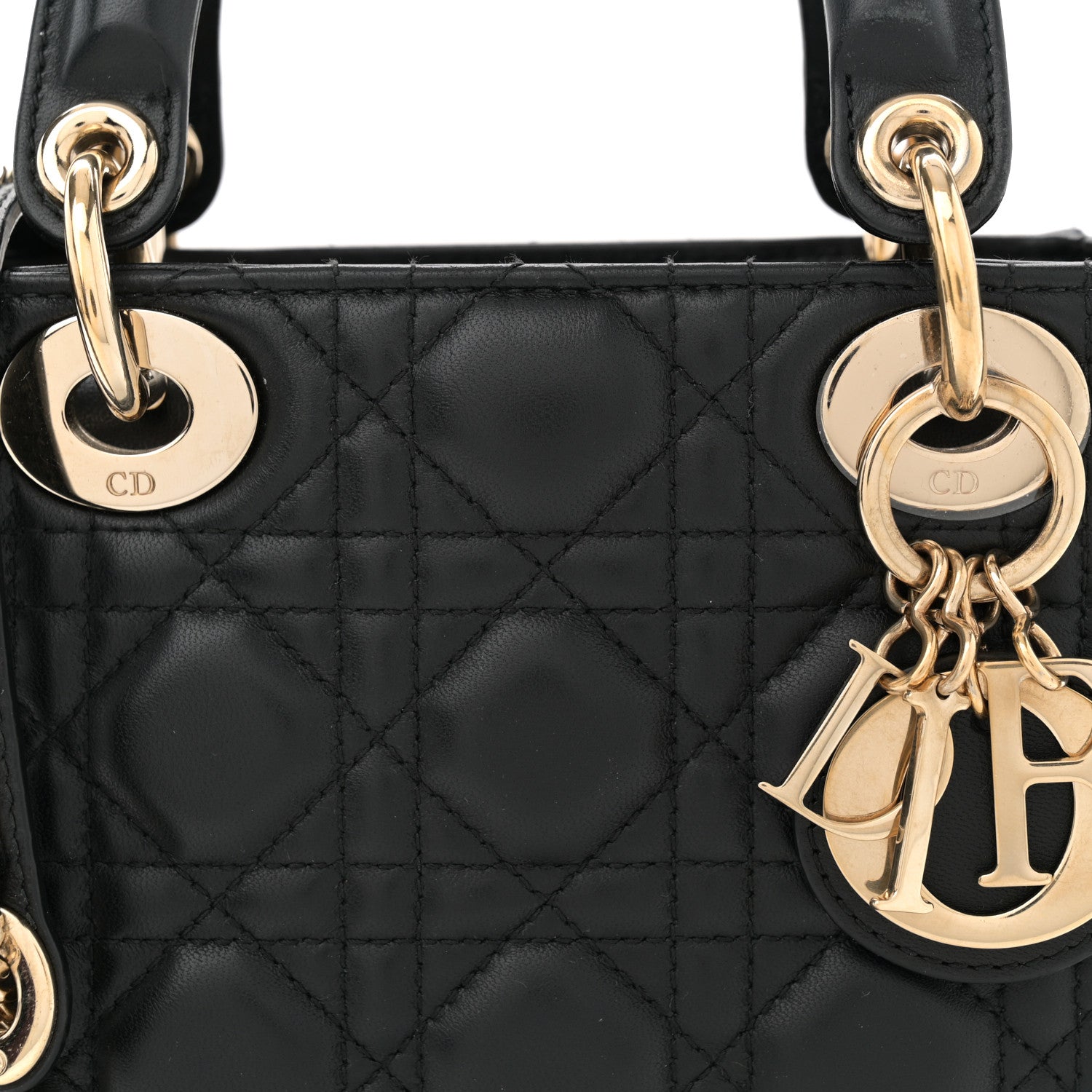 Christian Dior Lambskin Cannage Mini Lady Dior Black 8 of 10