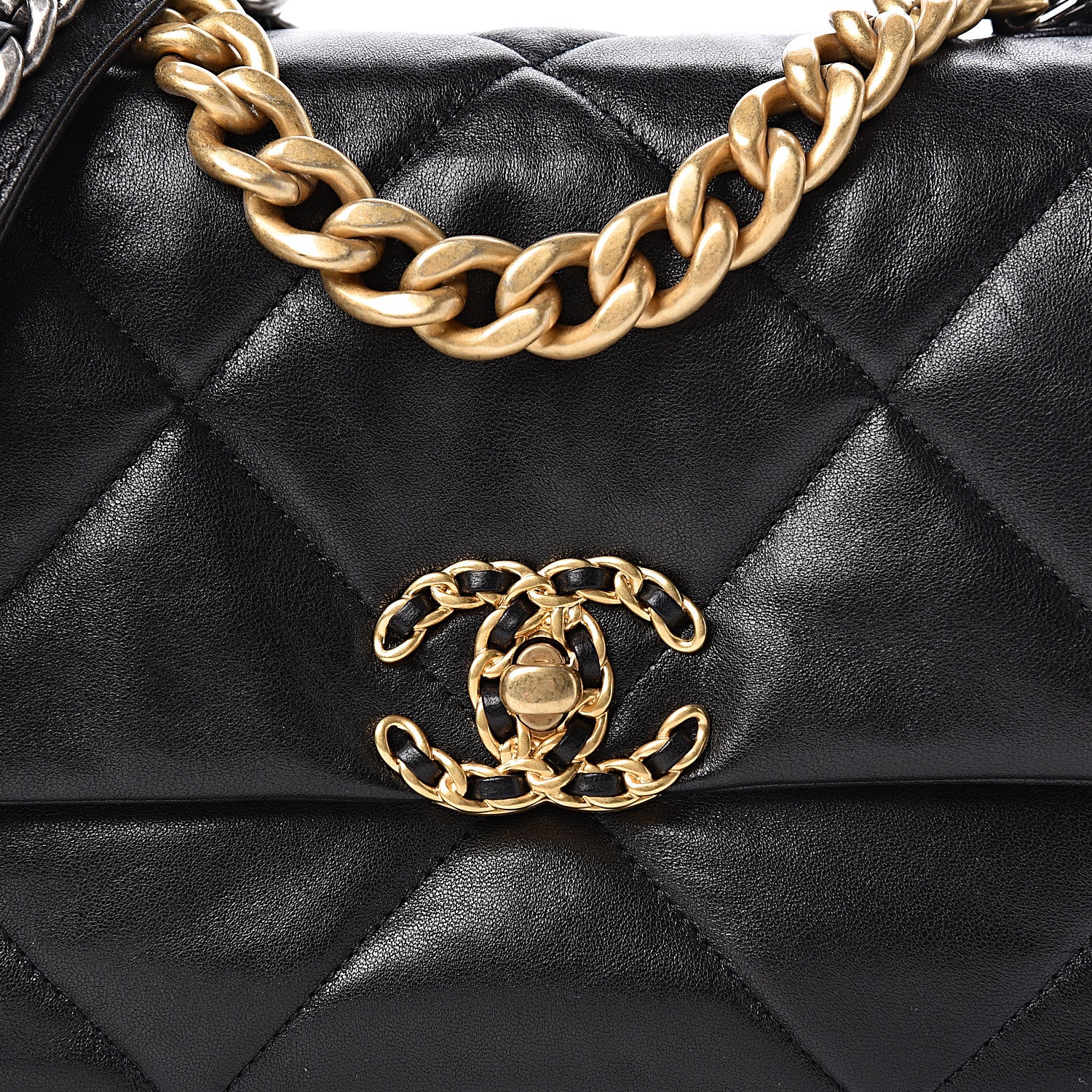 Chanel Lambskin Quilted Medium 19 Flap Black 8 of 11