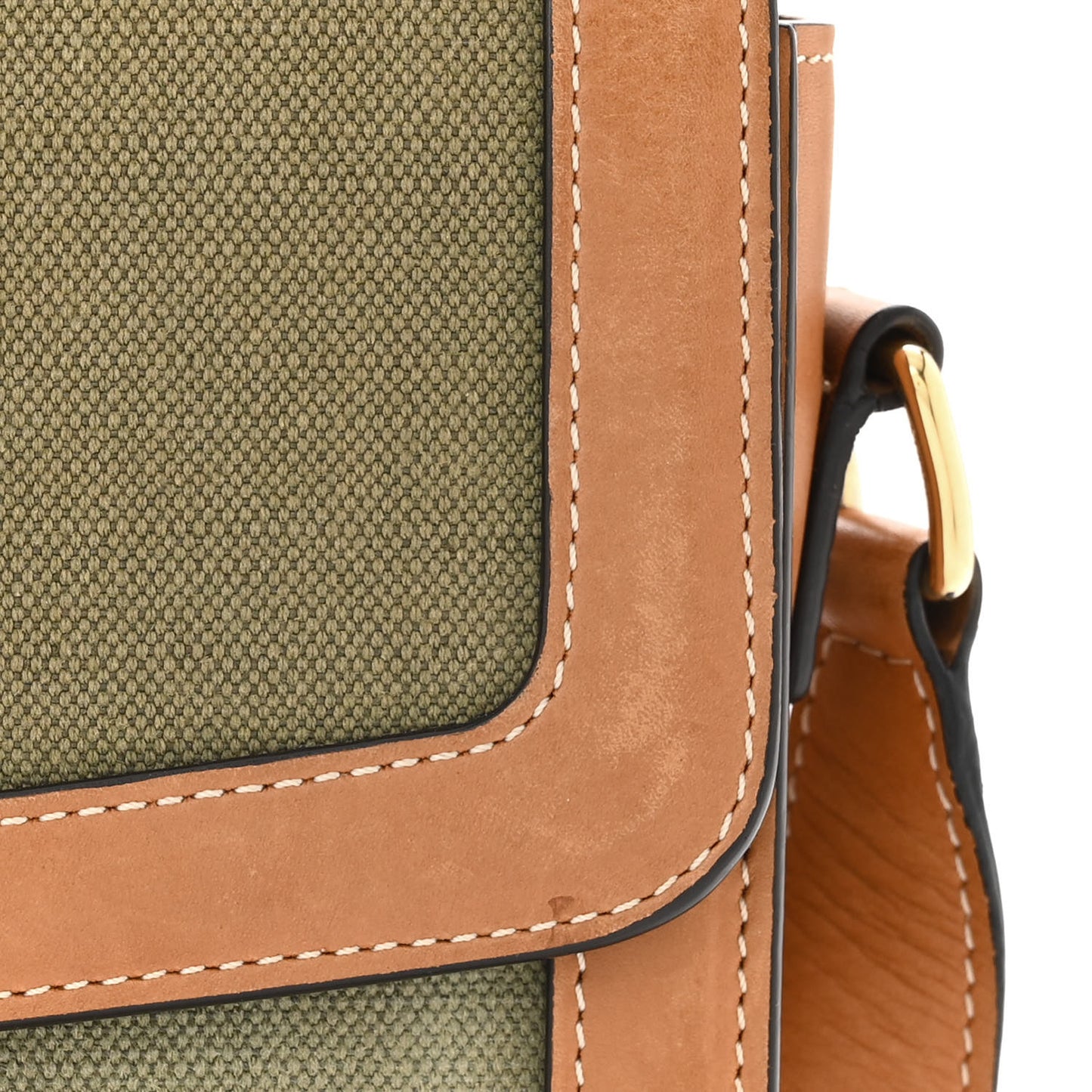 Textile Natural Calfskin Classique Triomphe Khaki Tan