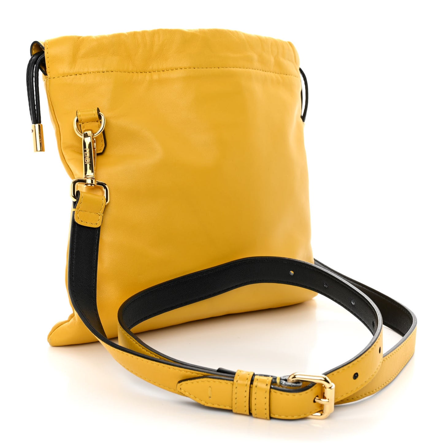 Soft Nappa Logo Small Drawstring Pouch Bag Sunflower Black