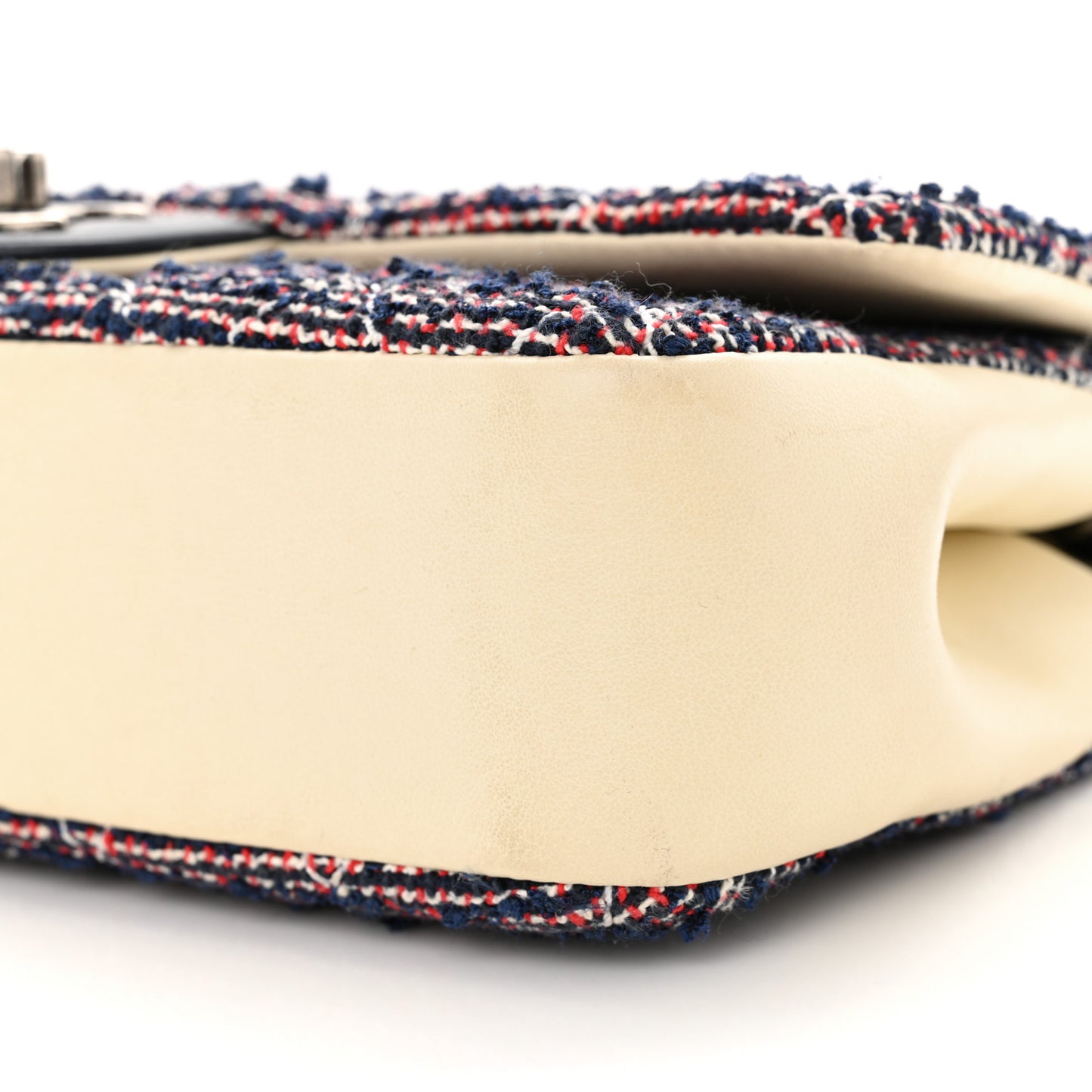 Tweed Quilted Medium Single Flap Blue Multicolor