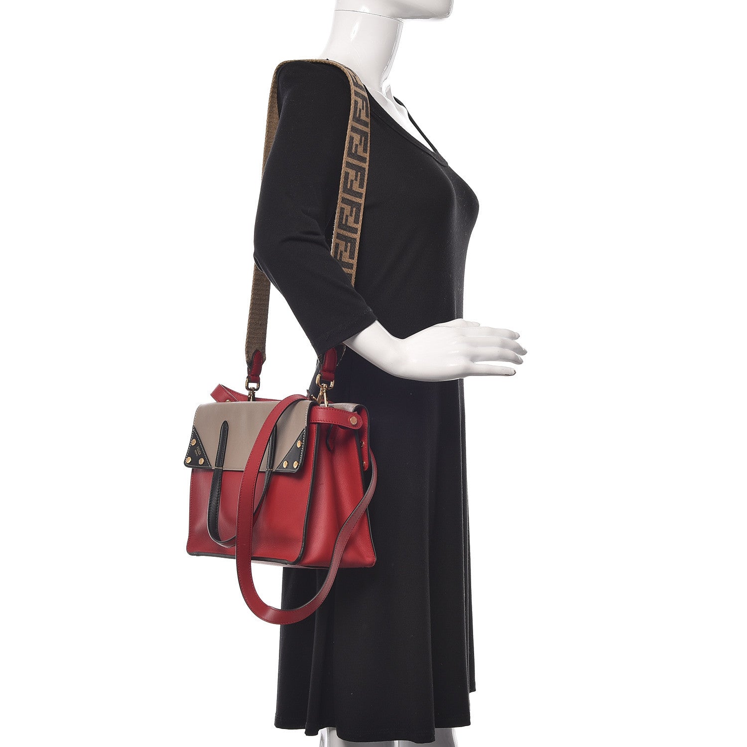 Fendi Vitello Grace FF 1974 Small Flip Tote Fragola Sepia 2 of 22