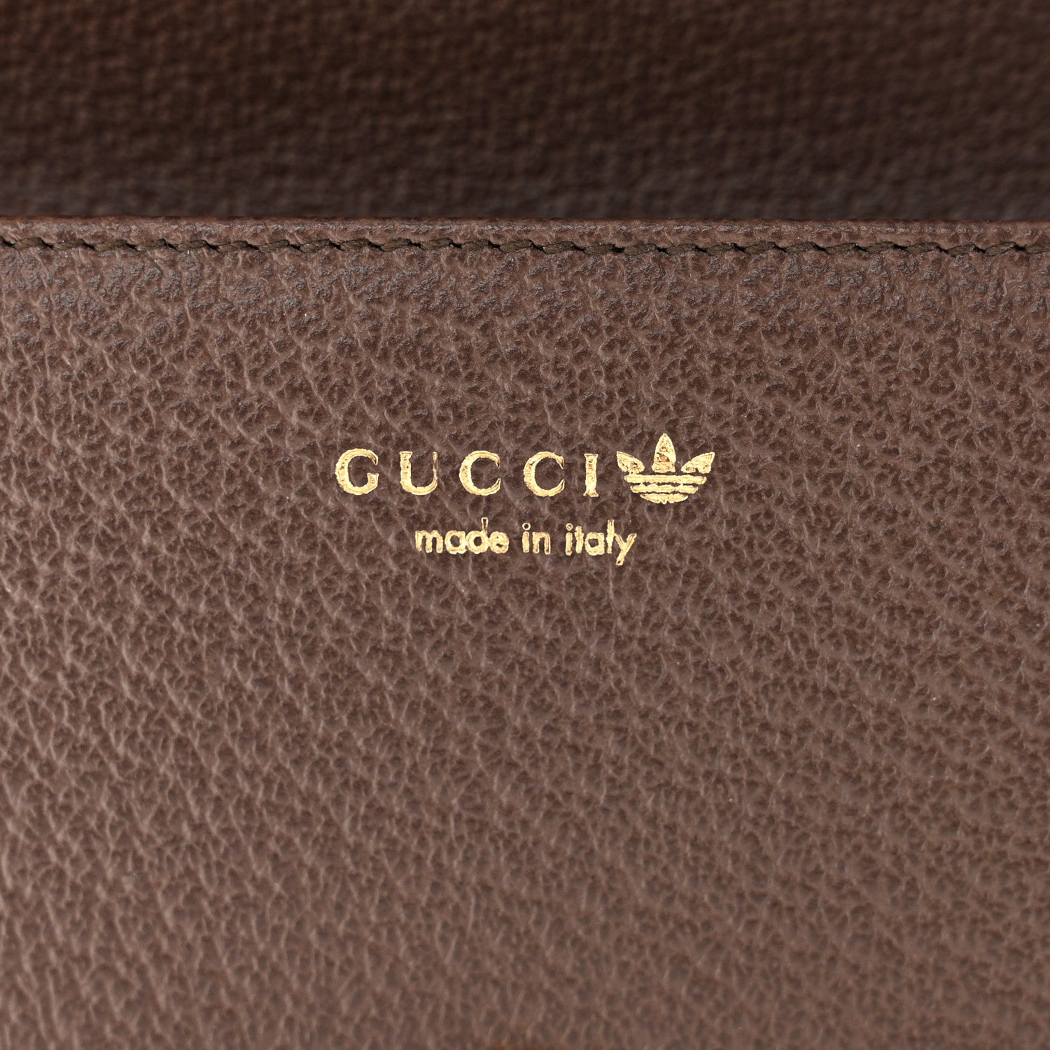 Gucci X ADIDAS Monogram Trefoil Embossed Wallet On Chain Brown 7 of 12