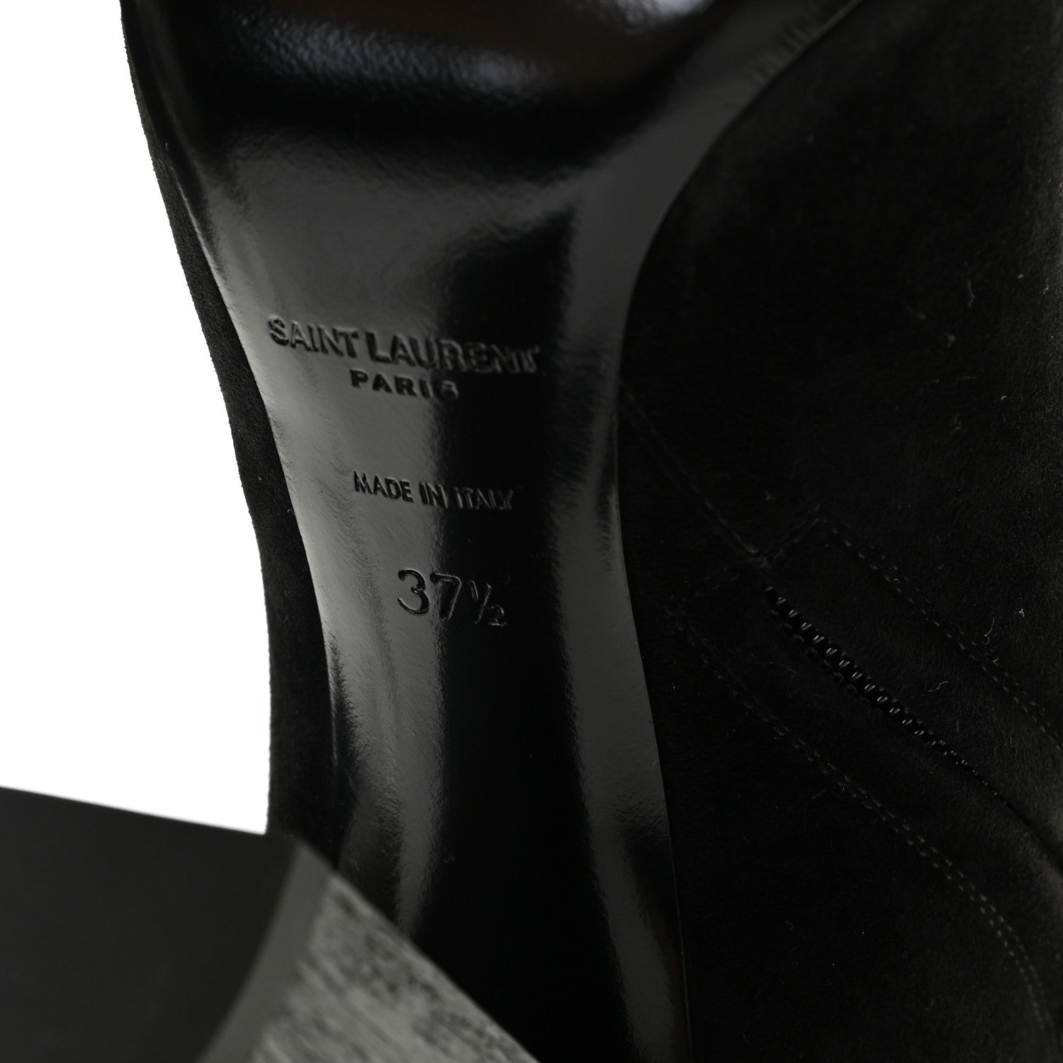 Saint Laurent Suede Joplin Buckle 105 Booties 37.5 Black 11 of 15