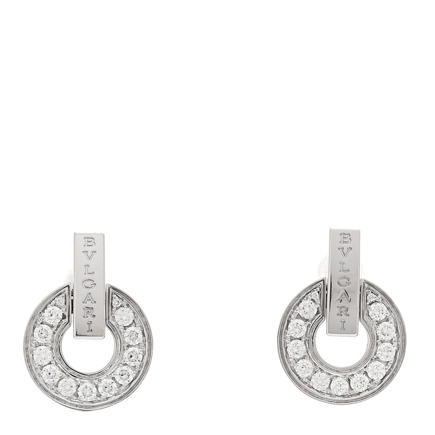 18K White Gold Diamond BVLGARI BVLGARI Openwork Earrings