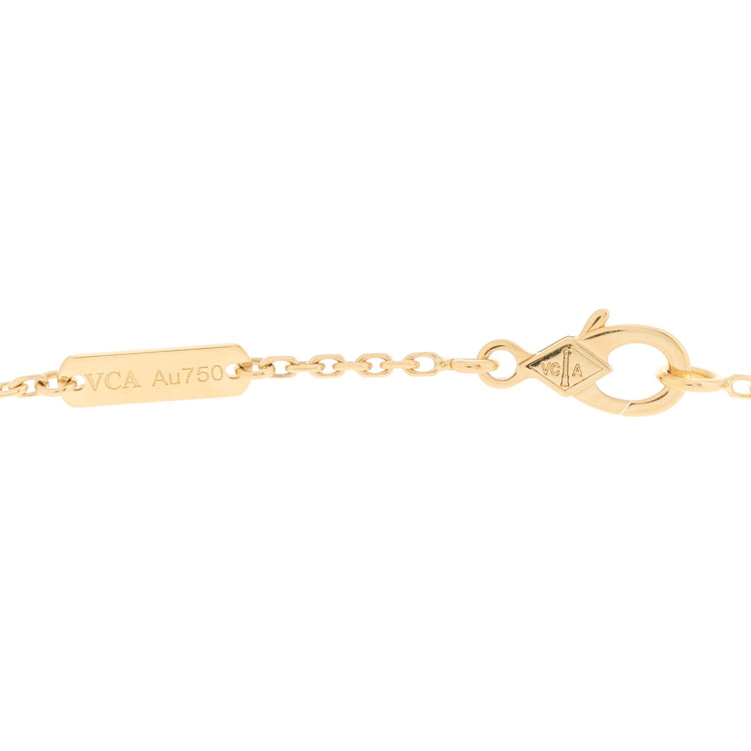 Van Cleef & Arpels 18K Yellow Gold Diamond Yellow Mother of Pearl Vintage Alhambra Pendant Necklace 5 of 5