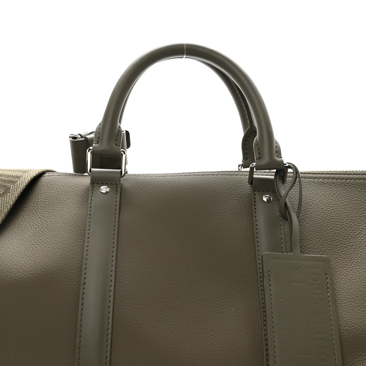 Louis Vuitton Grained Calfskin Aerogram Keepall Bandouliere 50 Khaki 6 of 10