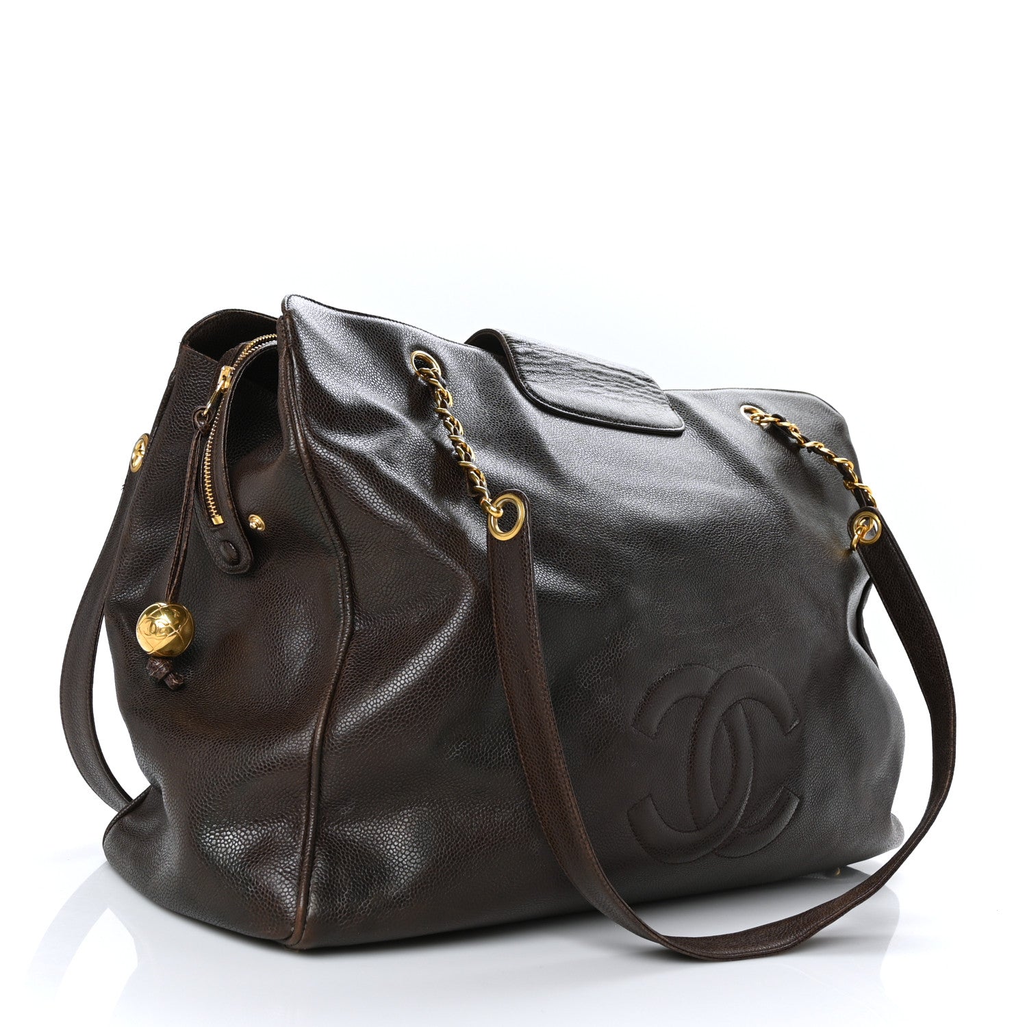 Chanel Caviar XL Weekender Bag Brown 3 of 15