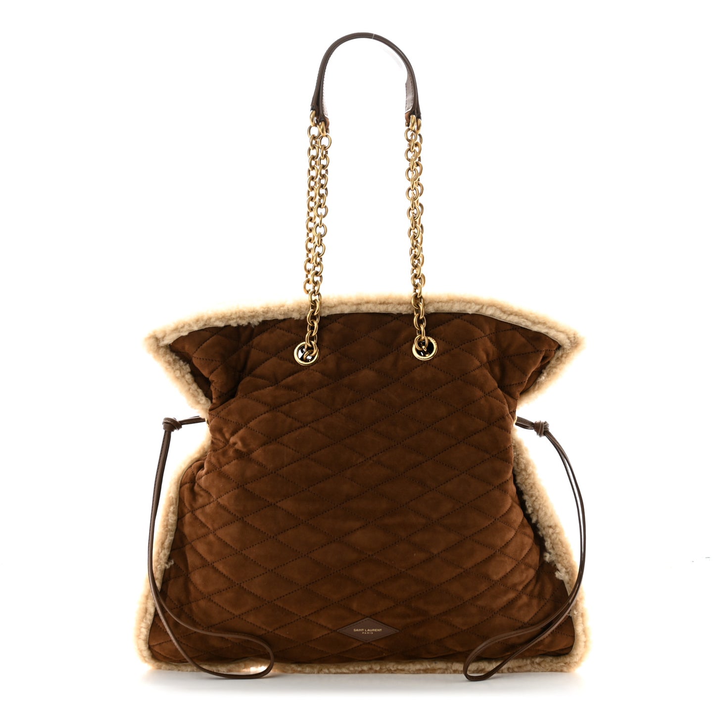 Suede Shearling Quilted Le Pochon Natural Tan