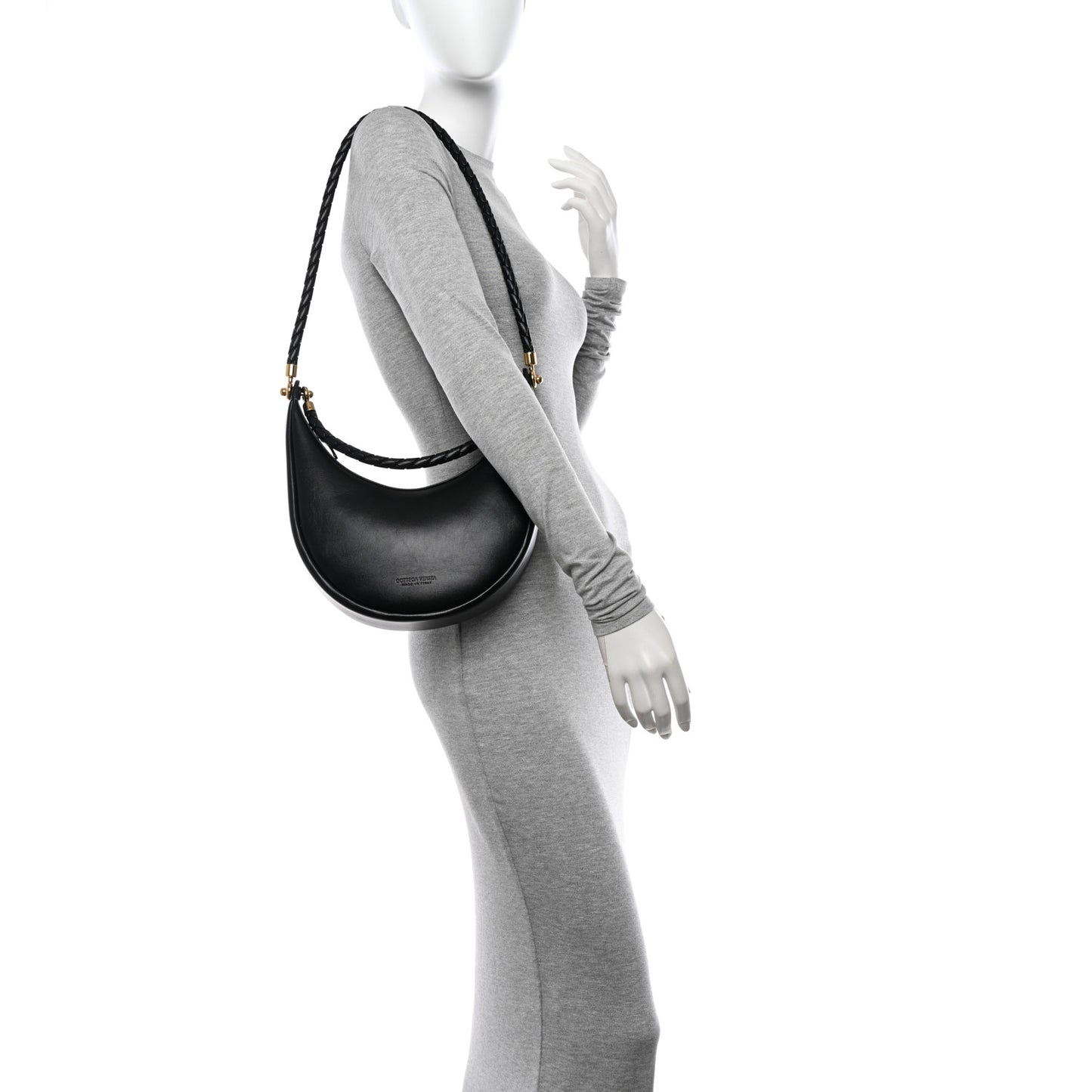 Smooth Calfskin Hula Hoop Shoulder Bag Black